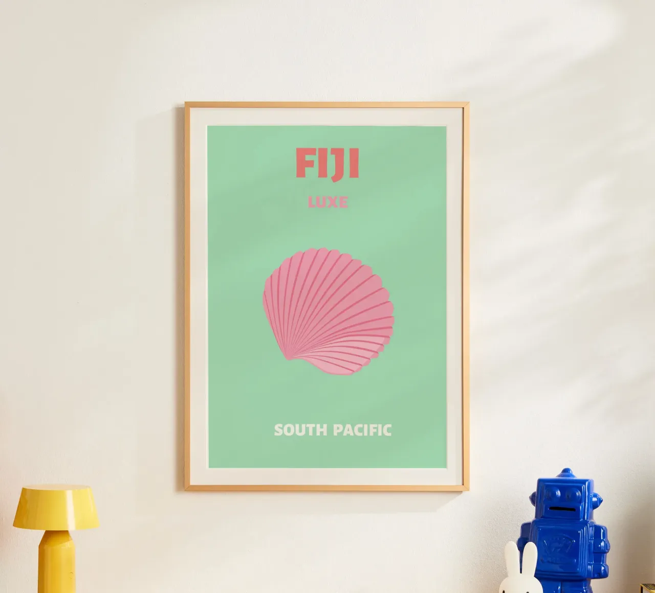 Conchiglia rosa Retro Ocean Art Illustrazione pop art poster da NorwesClub
