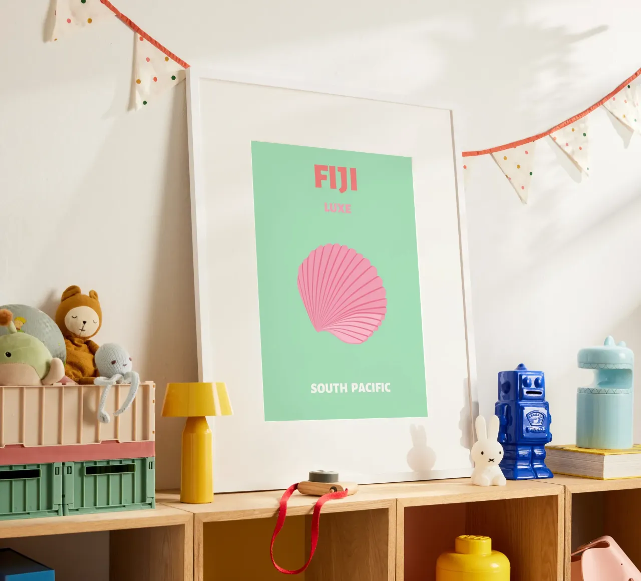 Conchiglia rosa Retro Ocean Art Illustrazione pop art poster da NorwesClub