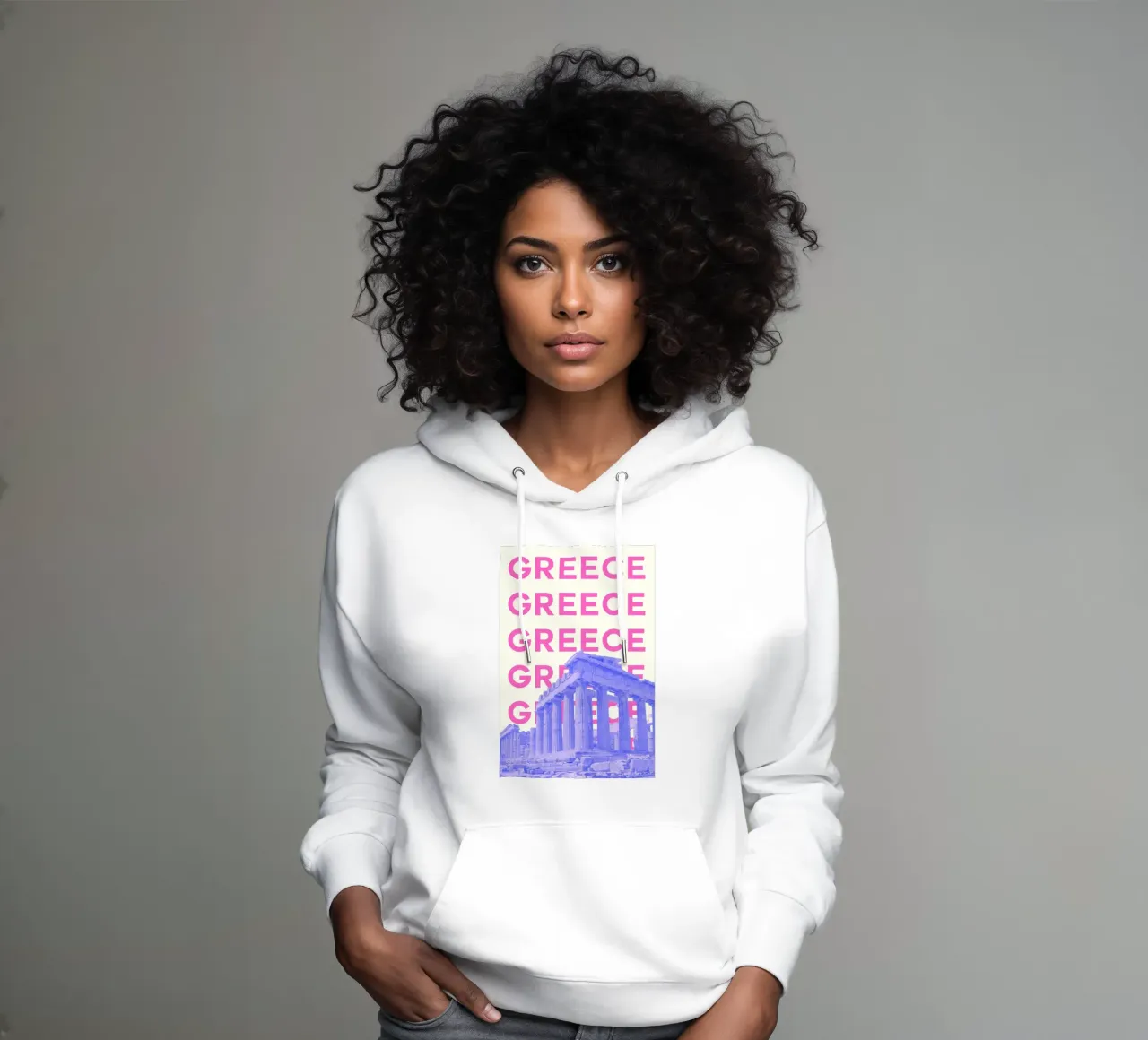 Greece Parthenon Pop Art Travel Print - Vibrant Souvenir hoodie by NorwesClub