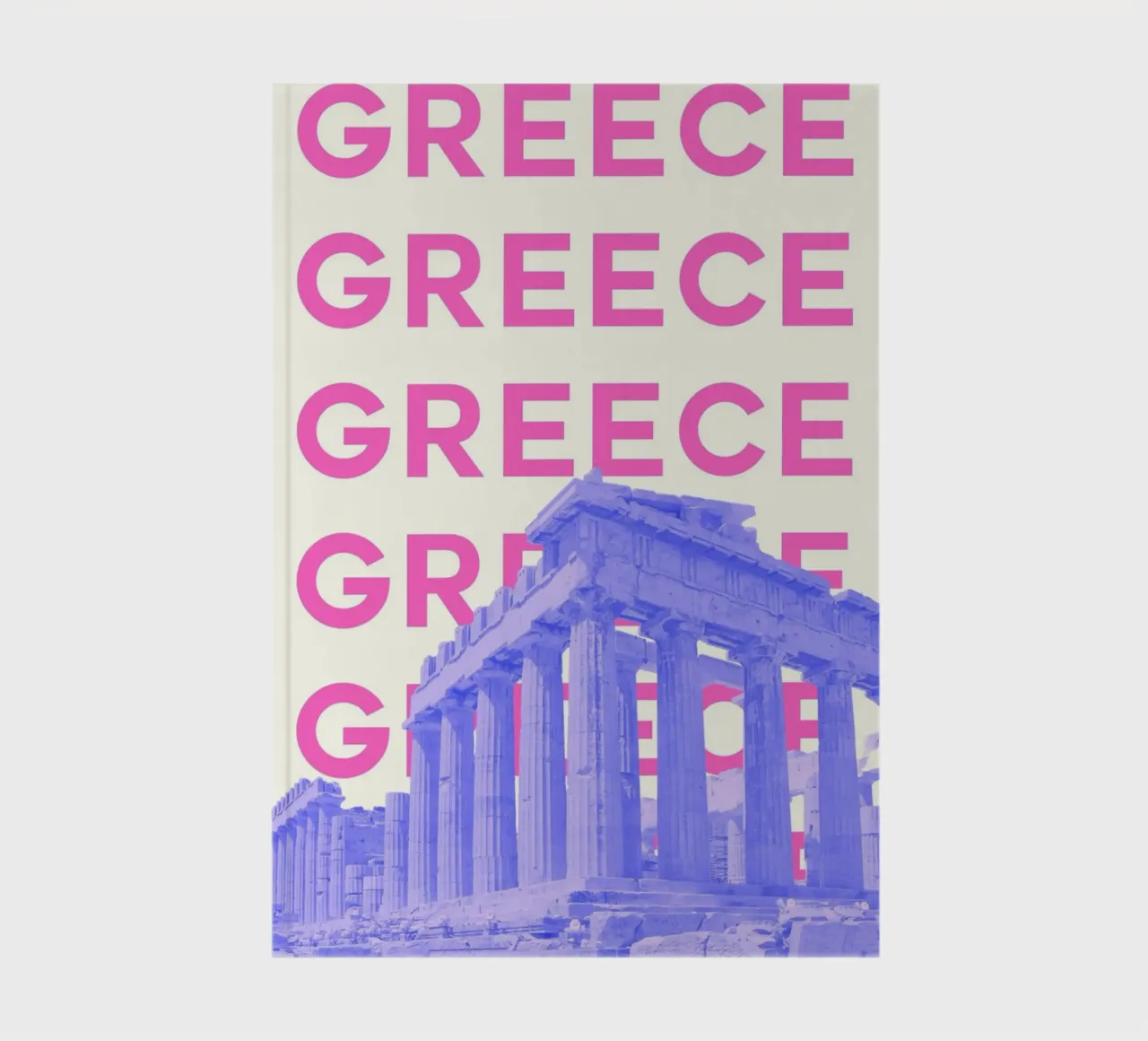 Greece Parthenon Pop Art Travel Print - Vibrant Souvenir notebook by NorwesClub