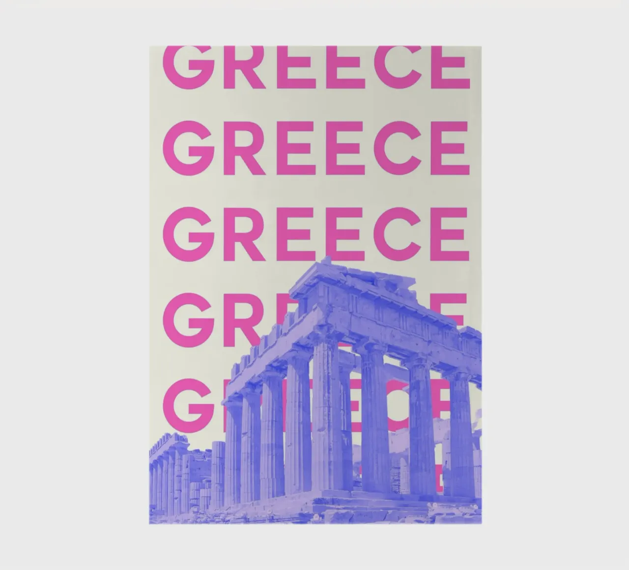 Greece Parthenon Pop Art Travel Print - Vibrant Souvenir notebook by NorwesClub