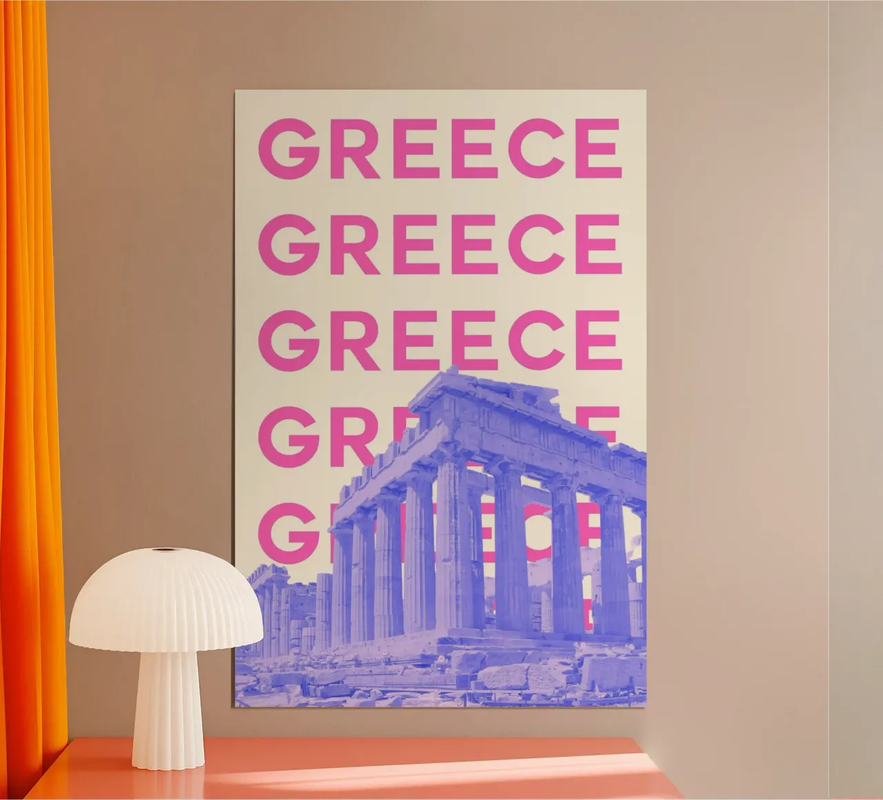 Greece Parthenon Pop Art Travel Print - Vibrant Souvenir poster by NorwesClub