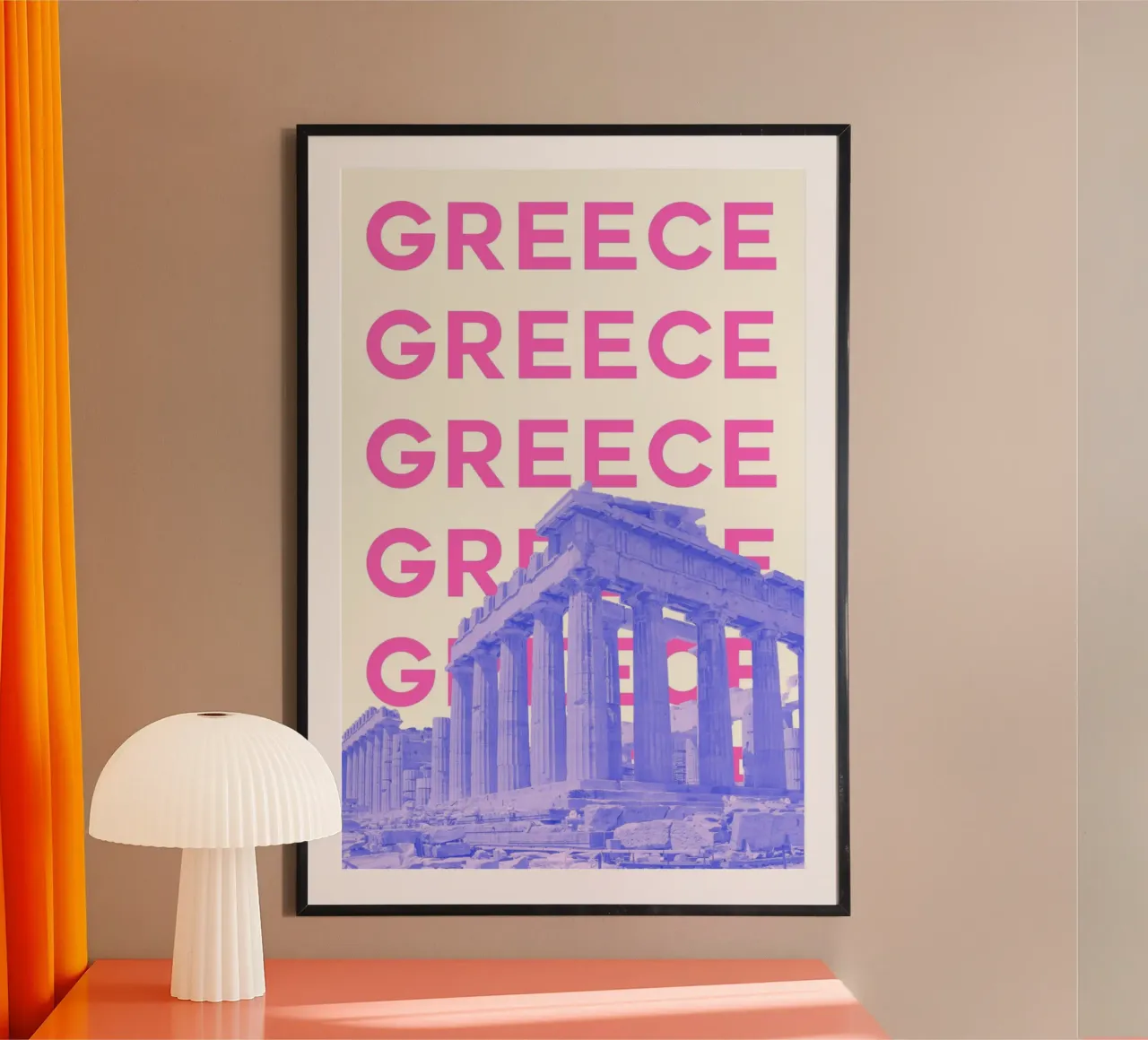 Greece Parthenon Pop Art Travel Print - Vibrant Souvenir poster by NorwesClub