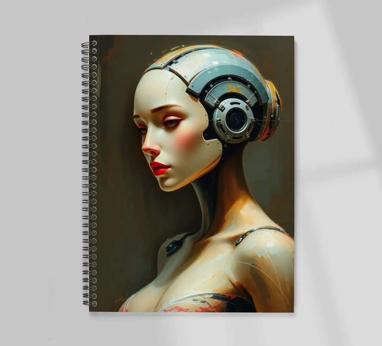 Sculptural representation of a humanoid robot spiral notebook by DesignDoodle