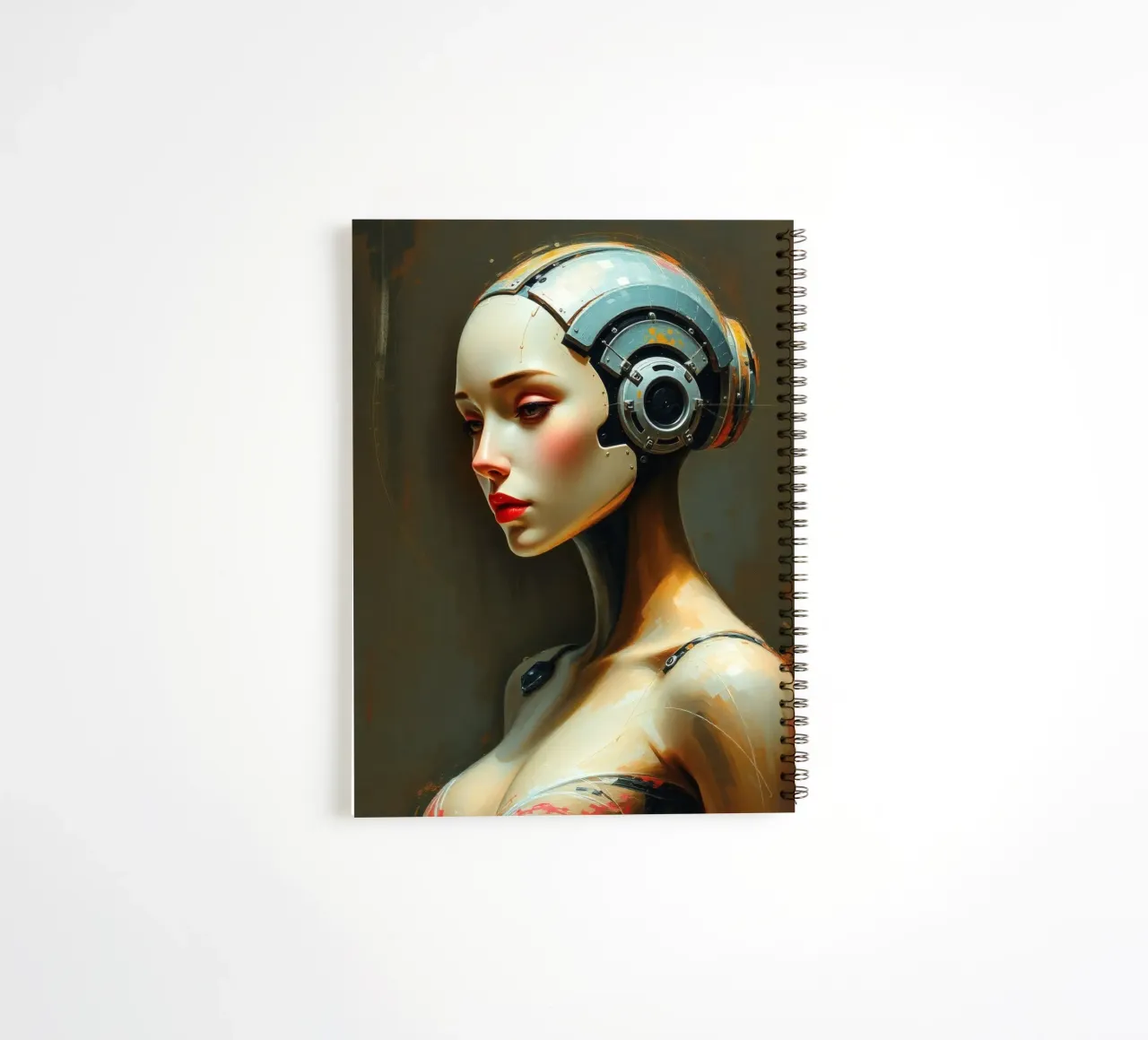 Sculptural representation of a humanoid robot spiral notebook by DesignDoodle