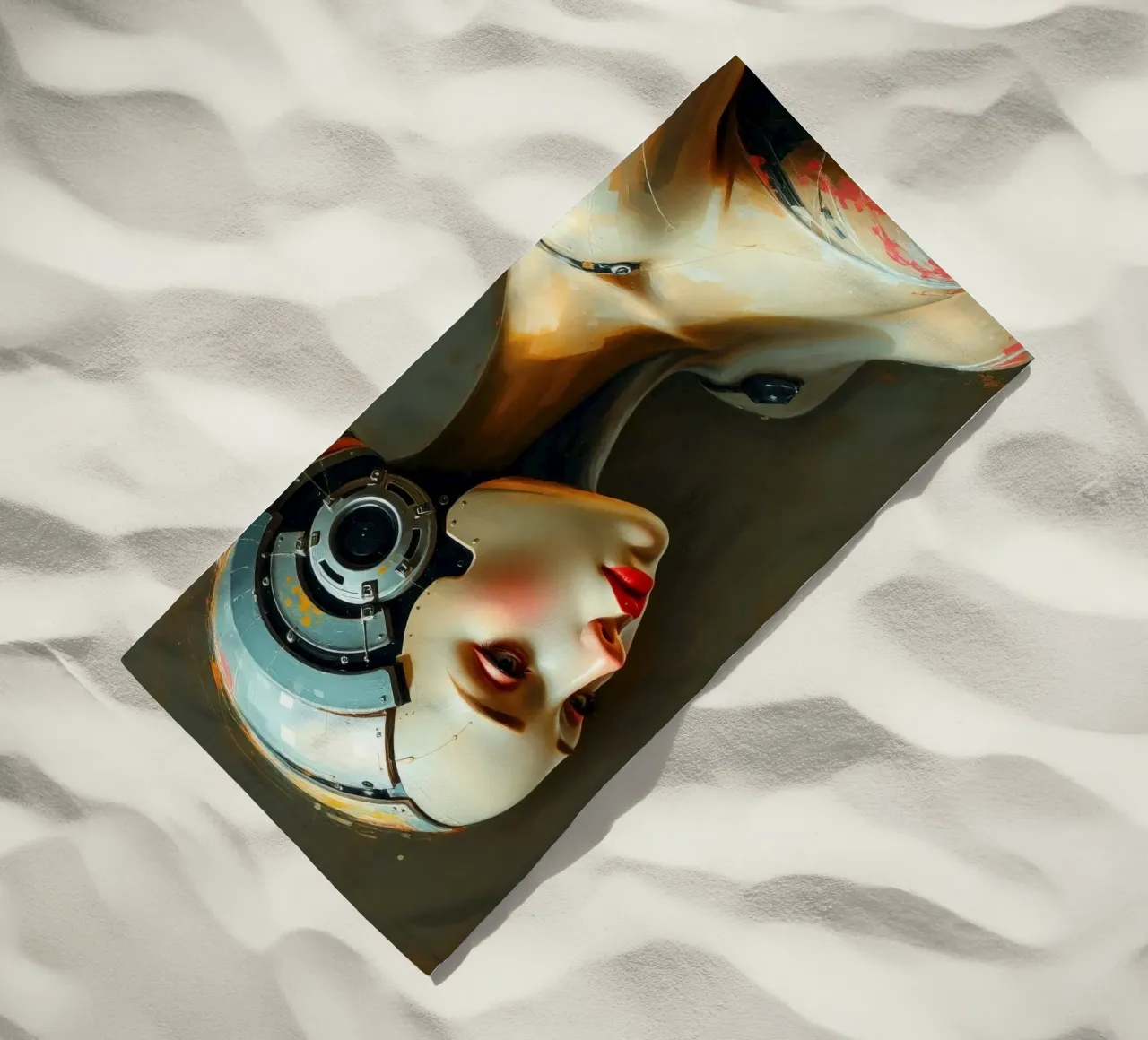 Rappresentazione scultorea di un robot umanoide telo mare da DesignDoodle