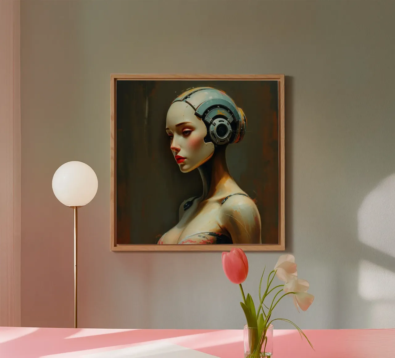 Sculptural representation of a humanoid robot alu-dibond by DesignDoodle