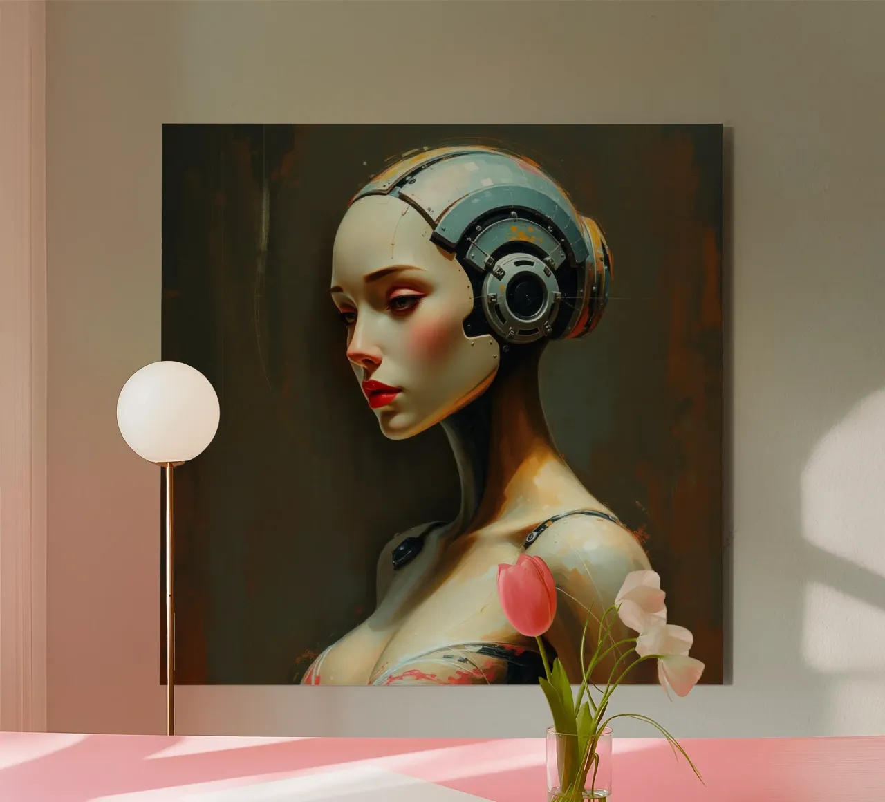Sculptural representation of a humanoid robot alu-dibond by DesignDoodle