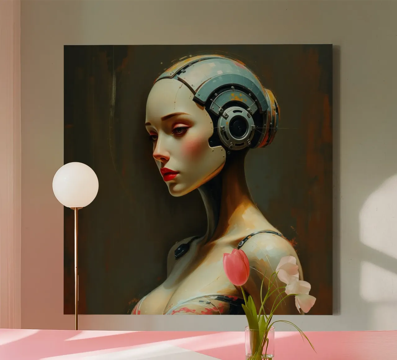 Sculptural representation of a humanoid robot canvas by DesignDoodle