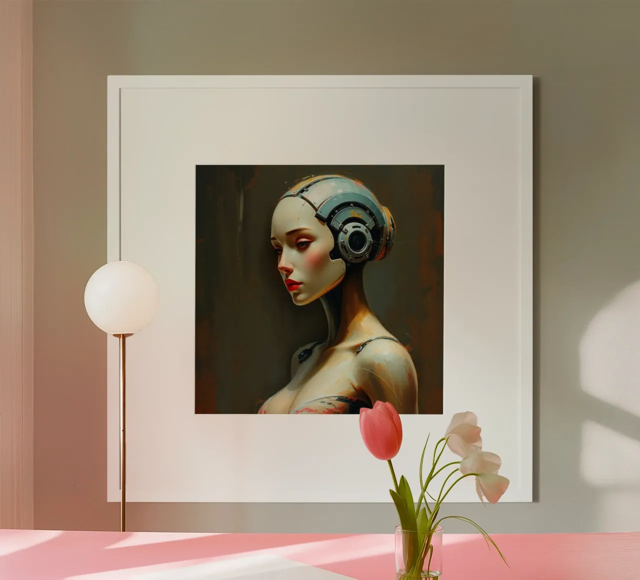 Rappresentazione scultorea di un robot umanoide poster da DesignDoodle