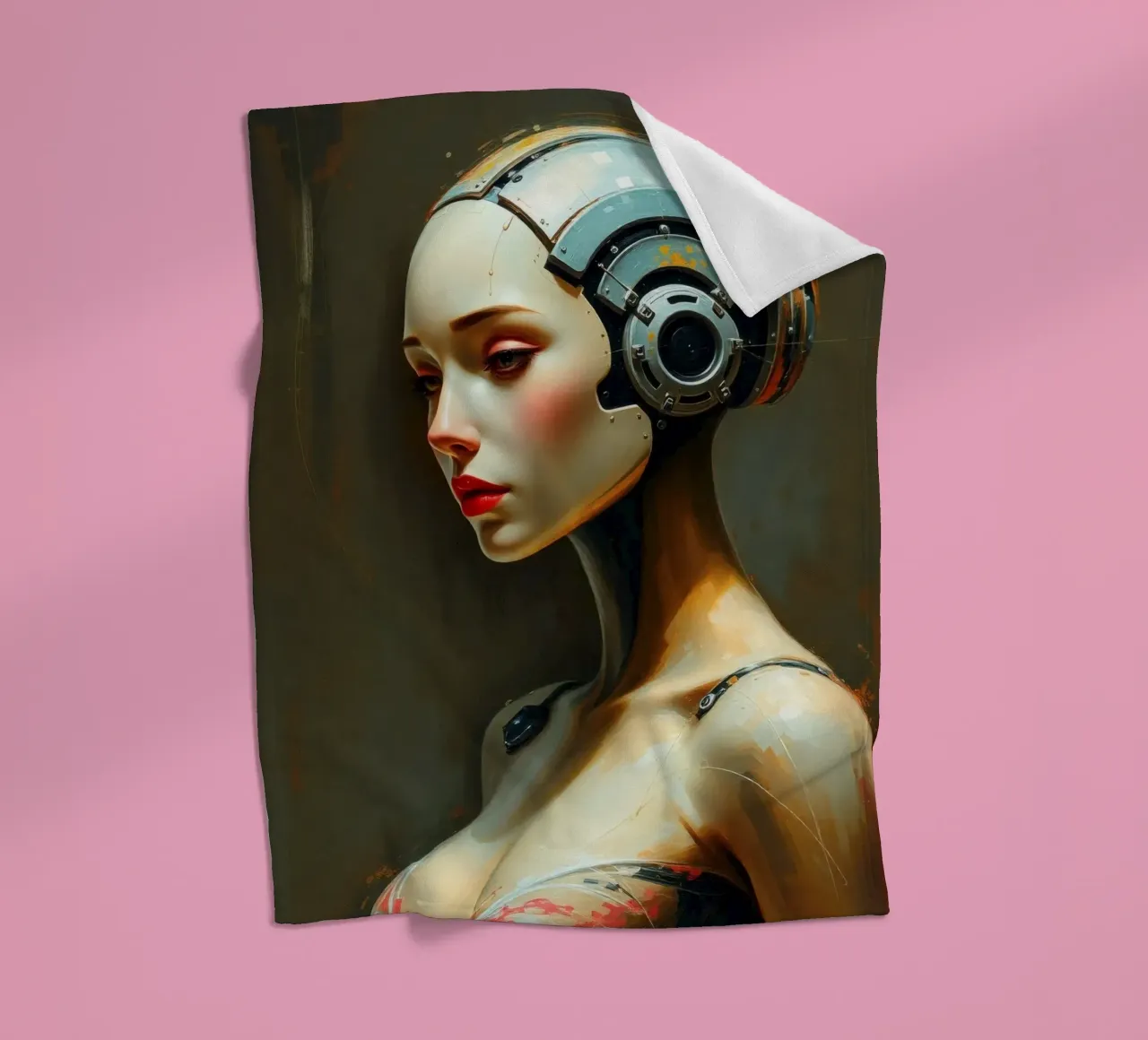 Rappresentazione scultorea di un robot umanoide coperta in pile da DesignDoodle