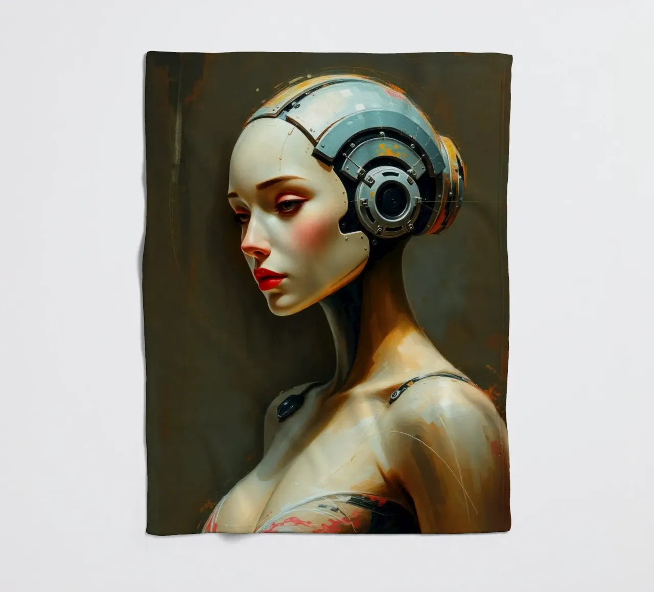 Rappresentazione scultorea di un robot umanoide coperta in pile da DesignDoodle