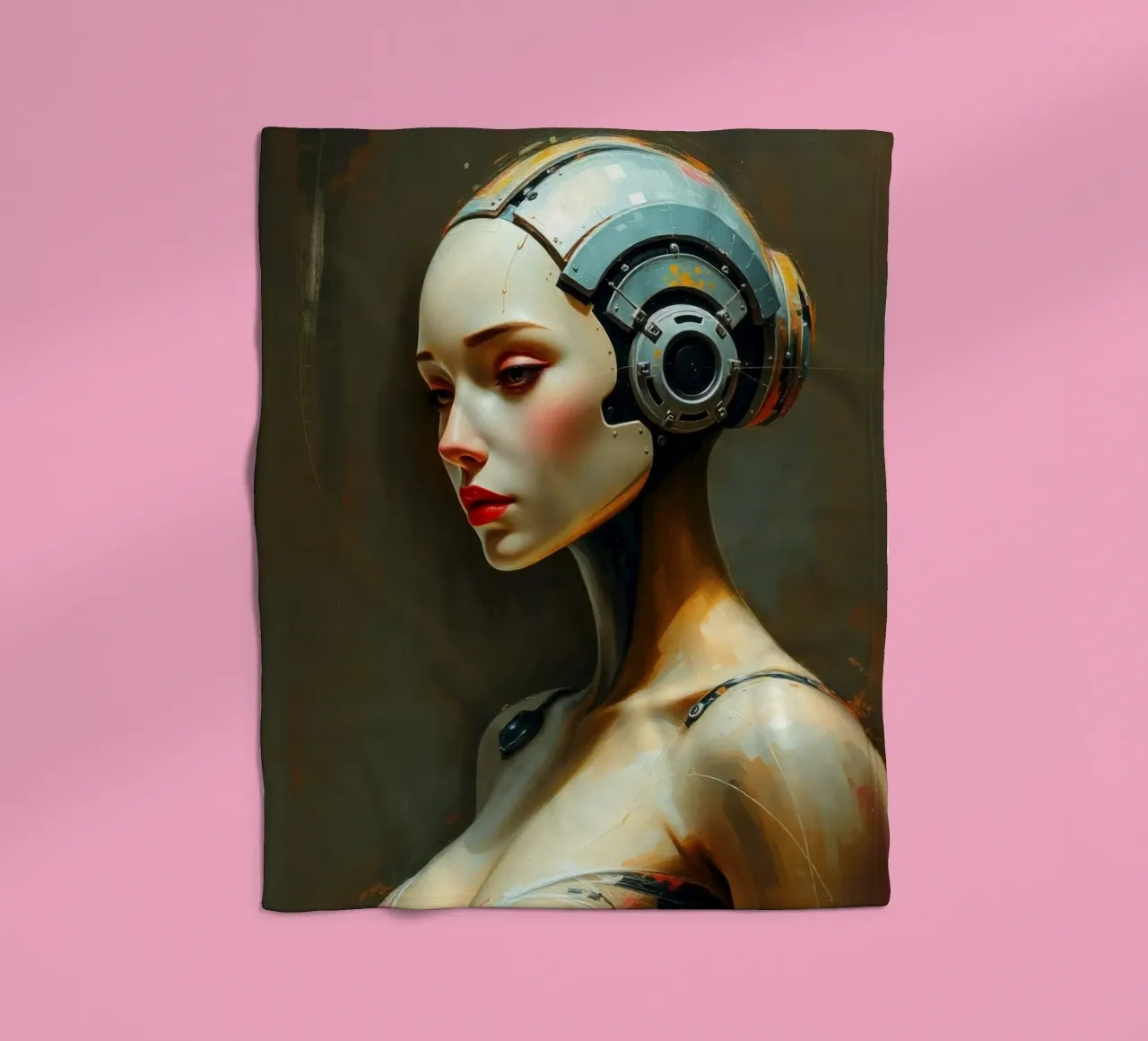 Rappresentazione scultorea di un robot umanoide coperta in pile da DesignDoodle