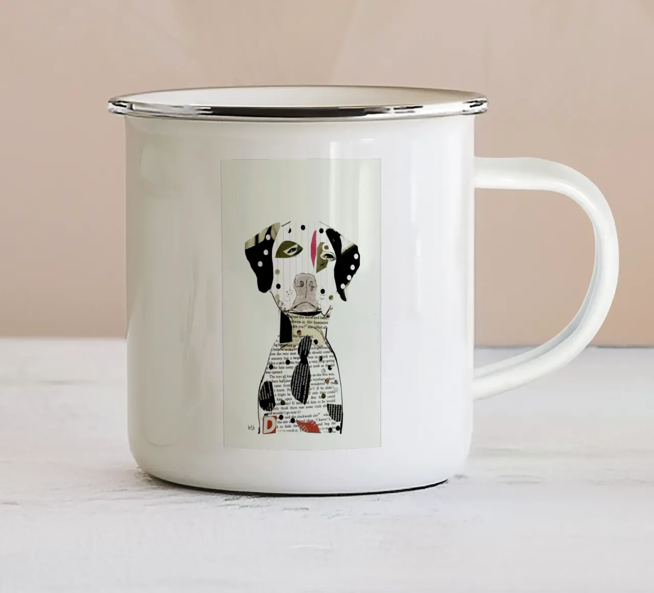 dalmatian tazza in smalto da Brian Buckley