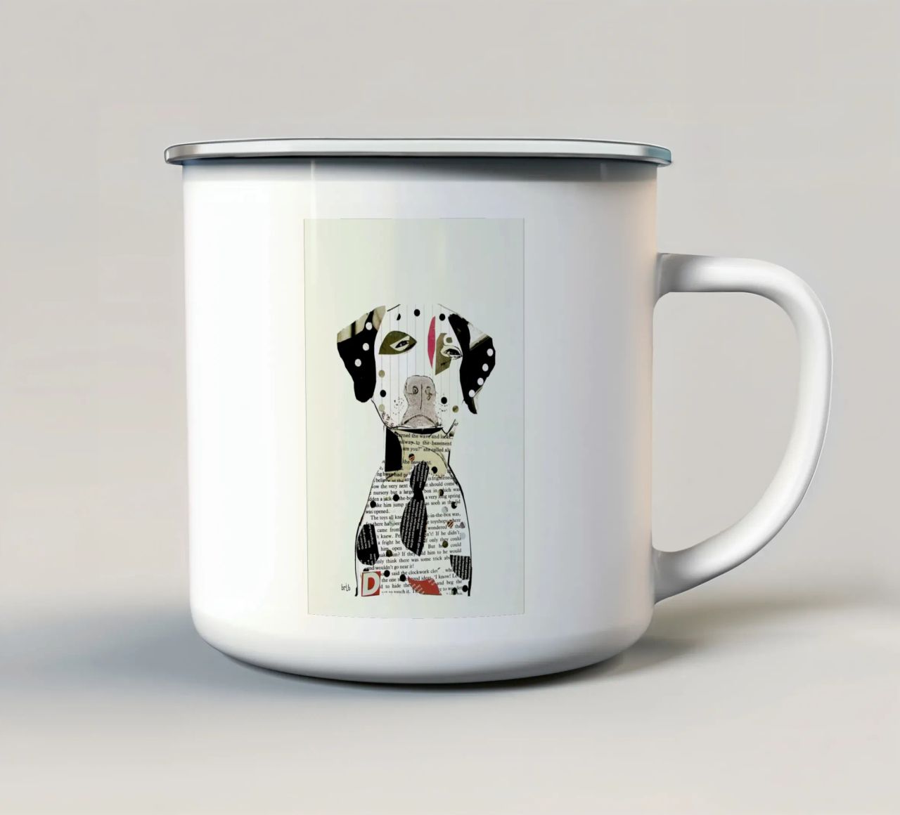 dalmatian tazza in smalto da Brian Buckley