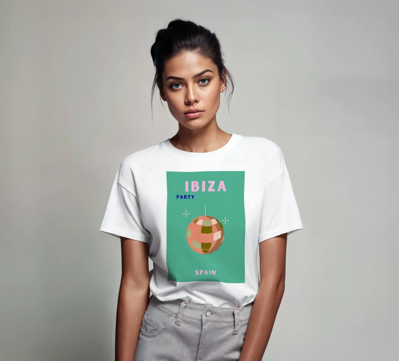 Ibiza Party Spain Disco Ball - Vibrant Retro Travel Poster t-shirt by NorwesClub