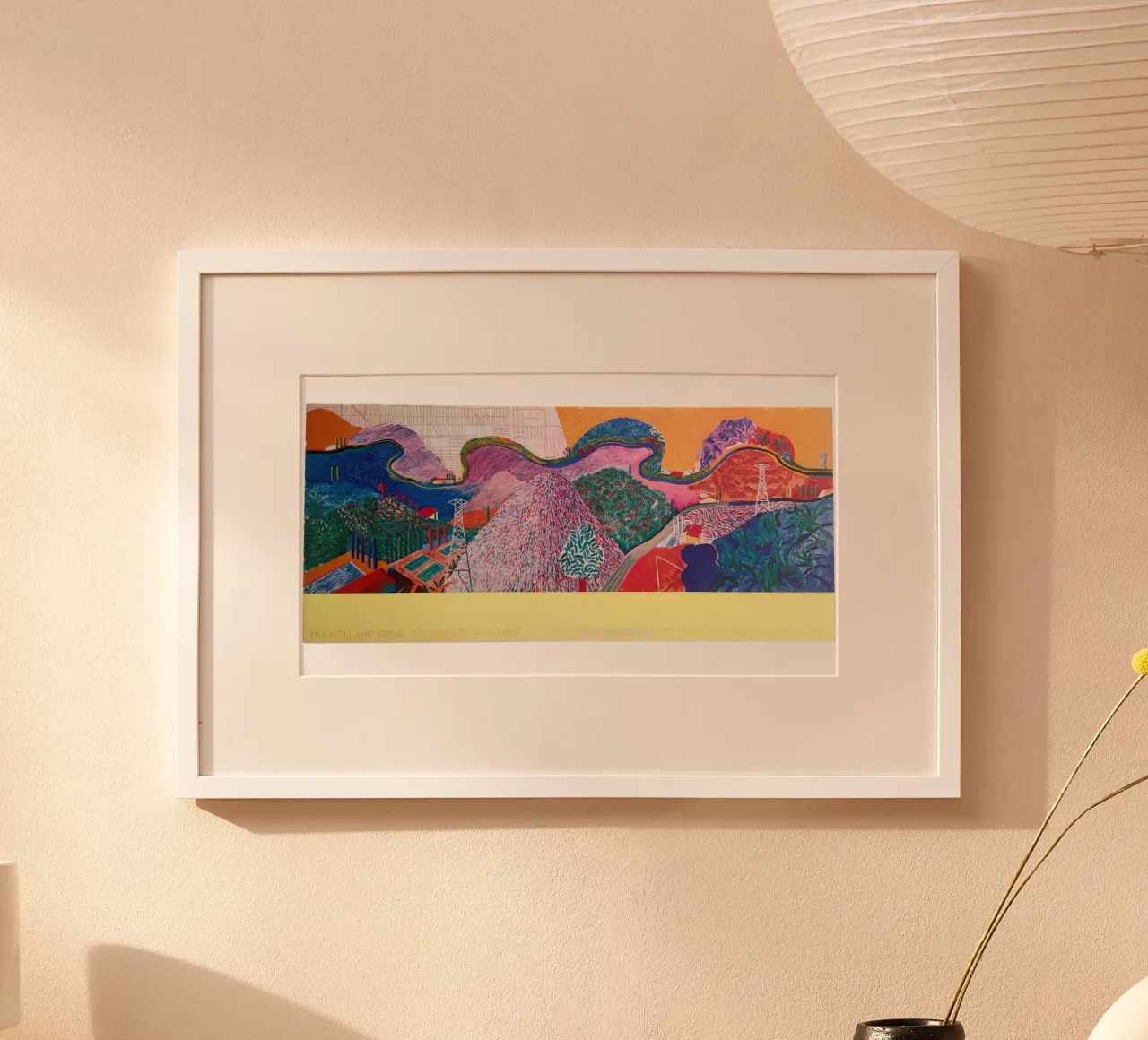 david hockney raro vintage 1980 originale poster con telaio in alluminio da khanrosie