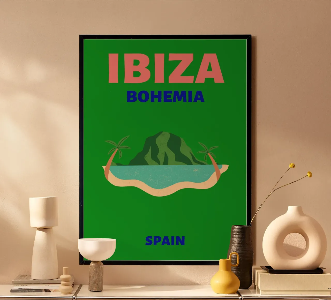 Ibiza Bohemia Island - Lebendiges minimalistisches Reiseposter Poster von NorwesClub