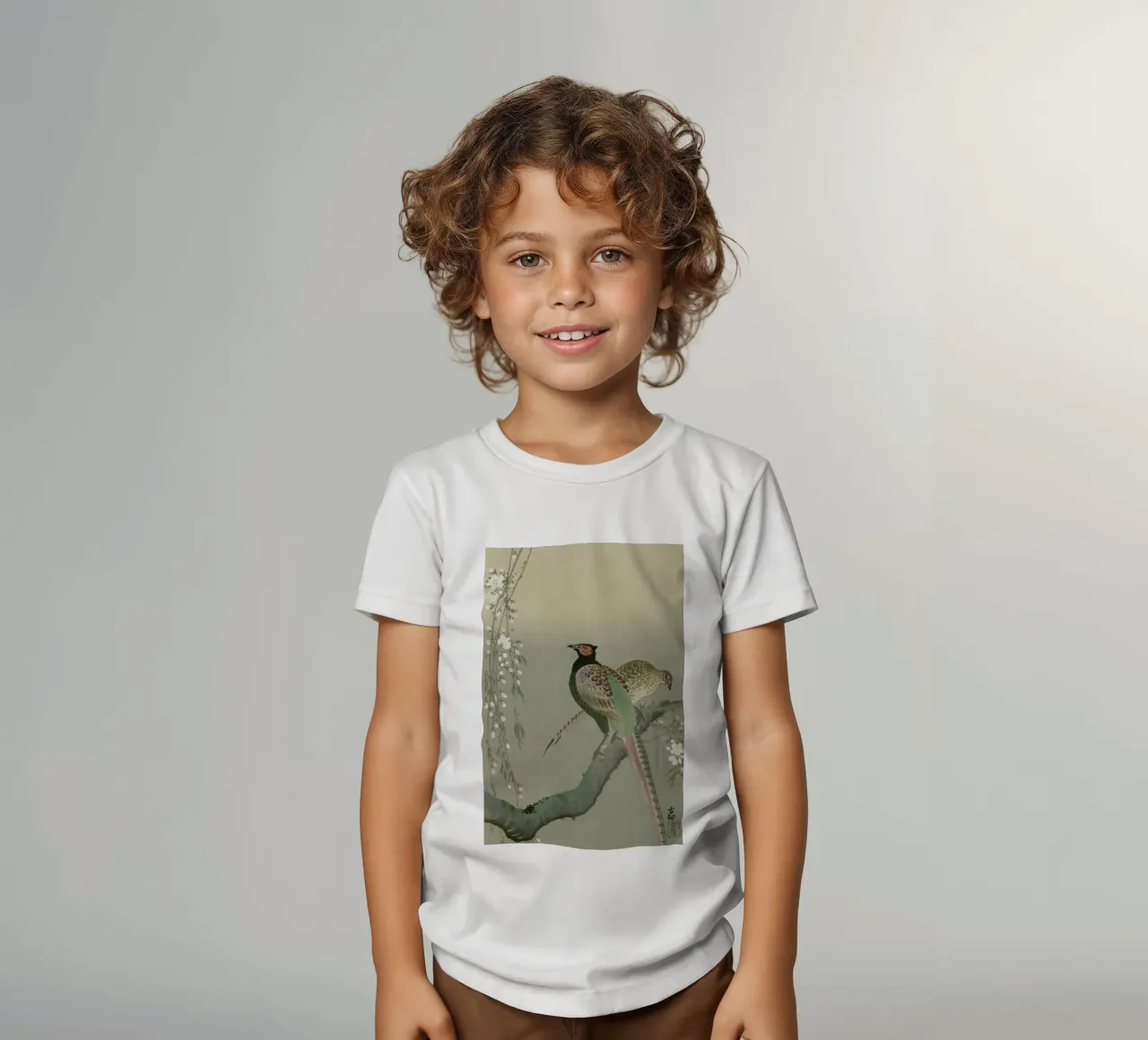 Shôson - Pheasants in a Cherry Blossom Branch. t-shirt bambini da ARTOTHEK