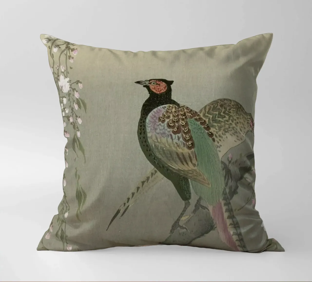 Shôson - Pheasants in a Cherry Blossom Branch. cuscino da ARTOTHEK