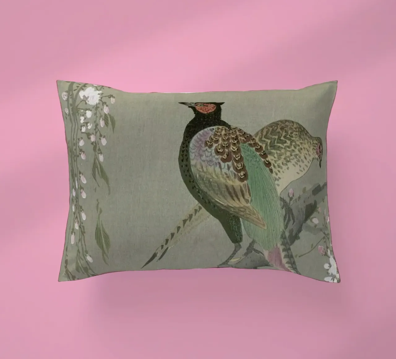 Shôson - Pheasants in a Cherry Blossom Branch. cuscino da ARTOTHEK