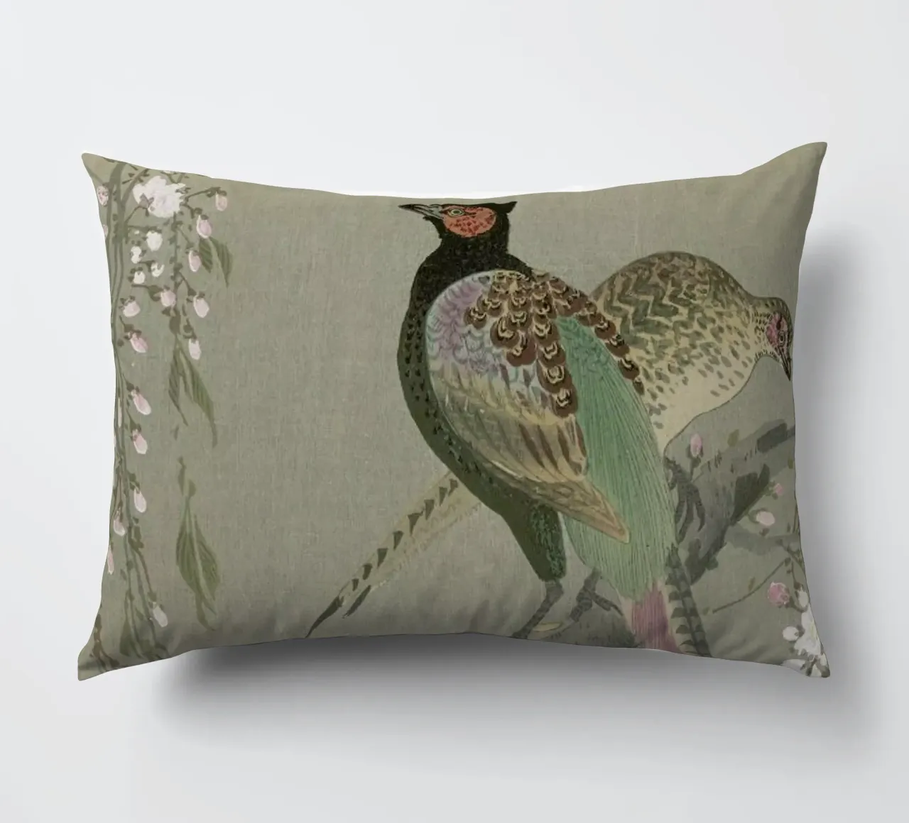 Shôson - Pheasants in a Cherry Blossom Branch. cuscino da ARTOTHEK