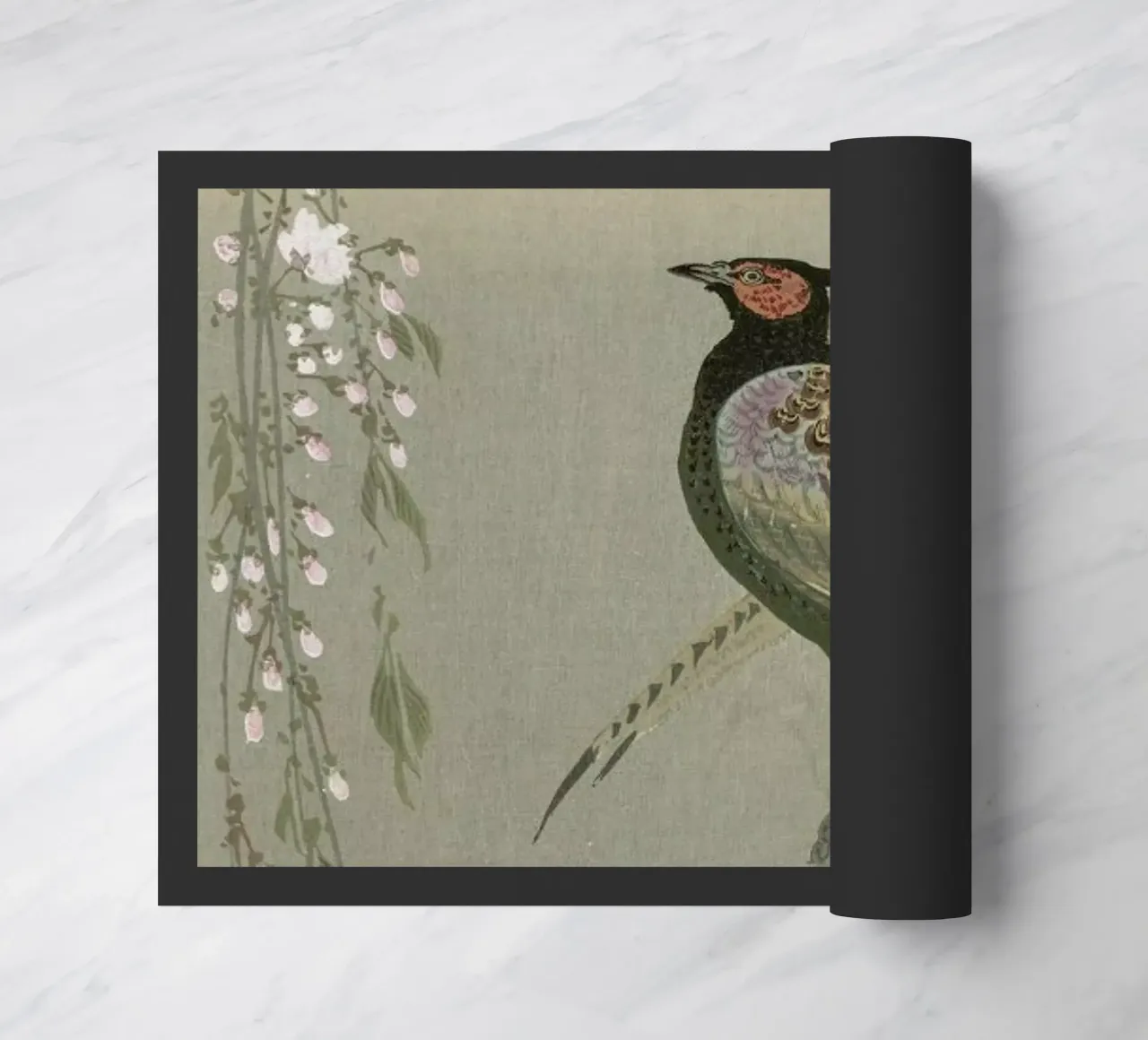 Shôson - Pheasants in a Cherry Blossom Branch. zerbino da ARTOTHEK