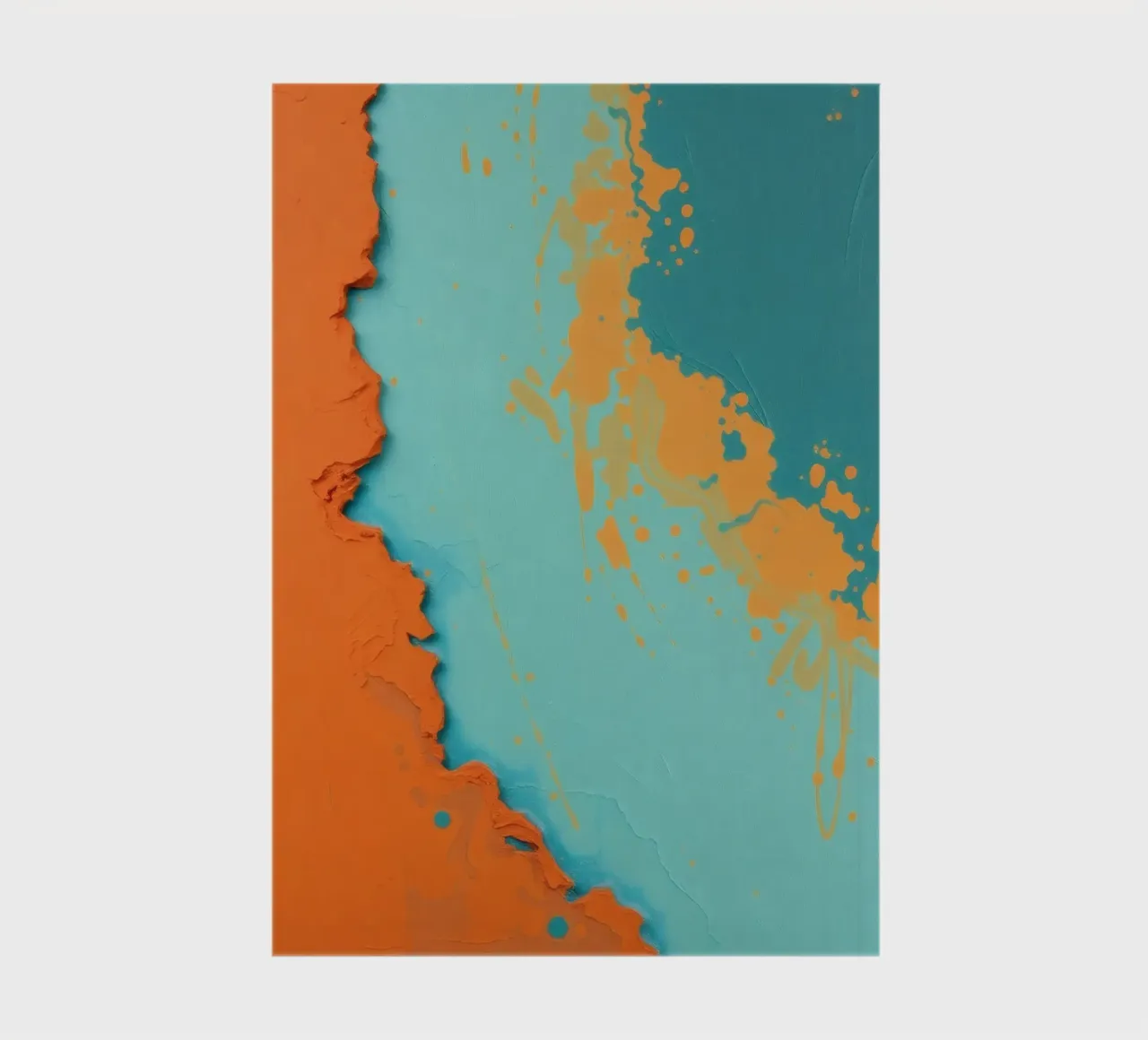 Abstract art painting with vibrant orange and turquoise notebook by DesignDoodle