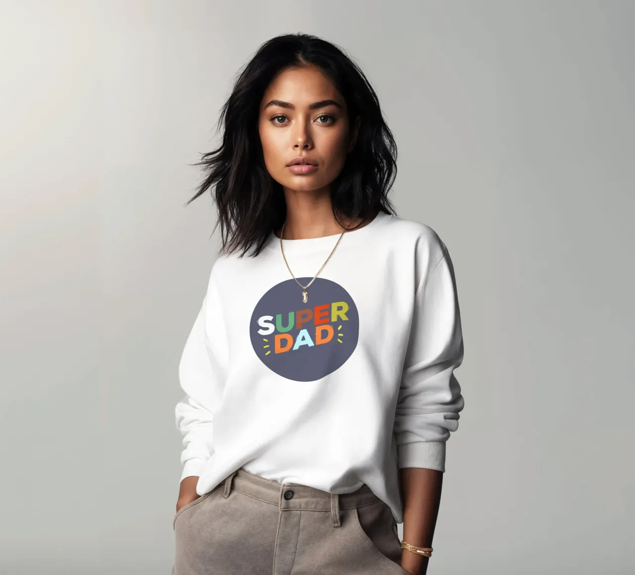 Bold Retro "SUPER DAD" Typography felpa da showmemars