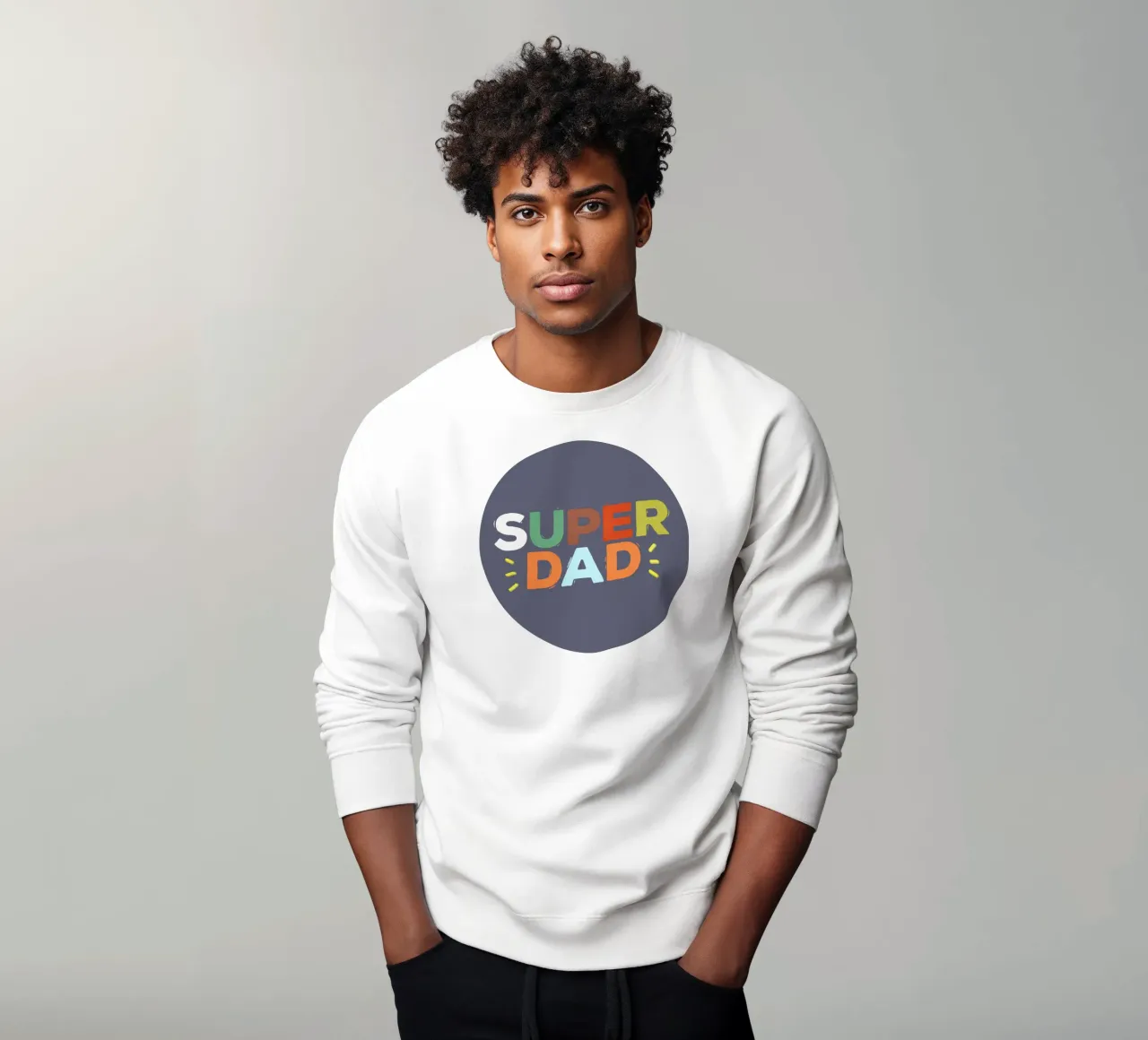 Bold Retro "SUPER DAD" Typography felpa da showmemars