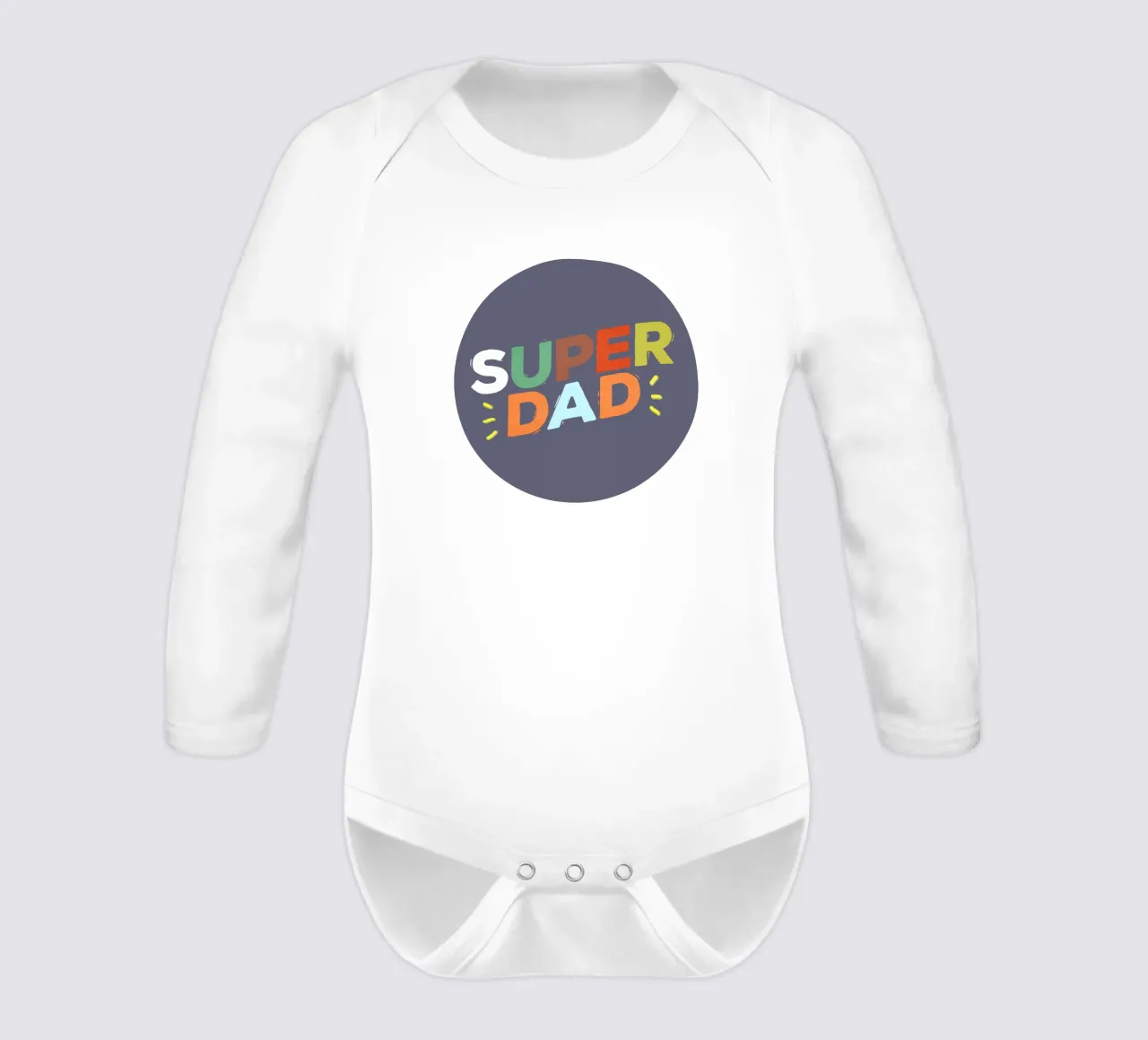 Bold Retro "SUPER DAD" Typography Langarm Babybody von showmemars