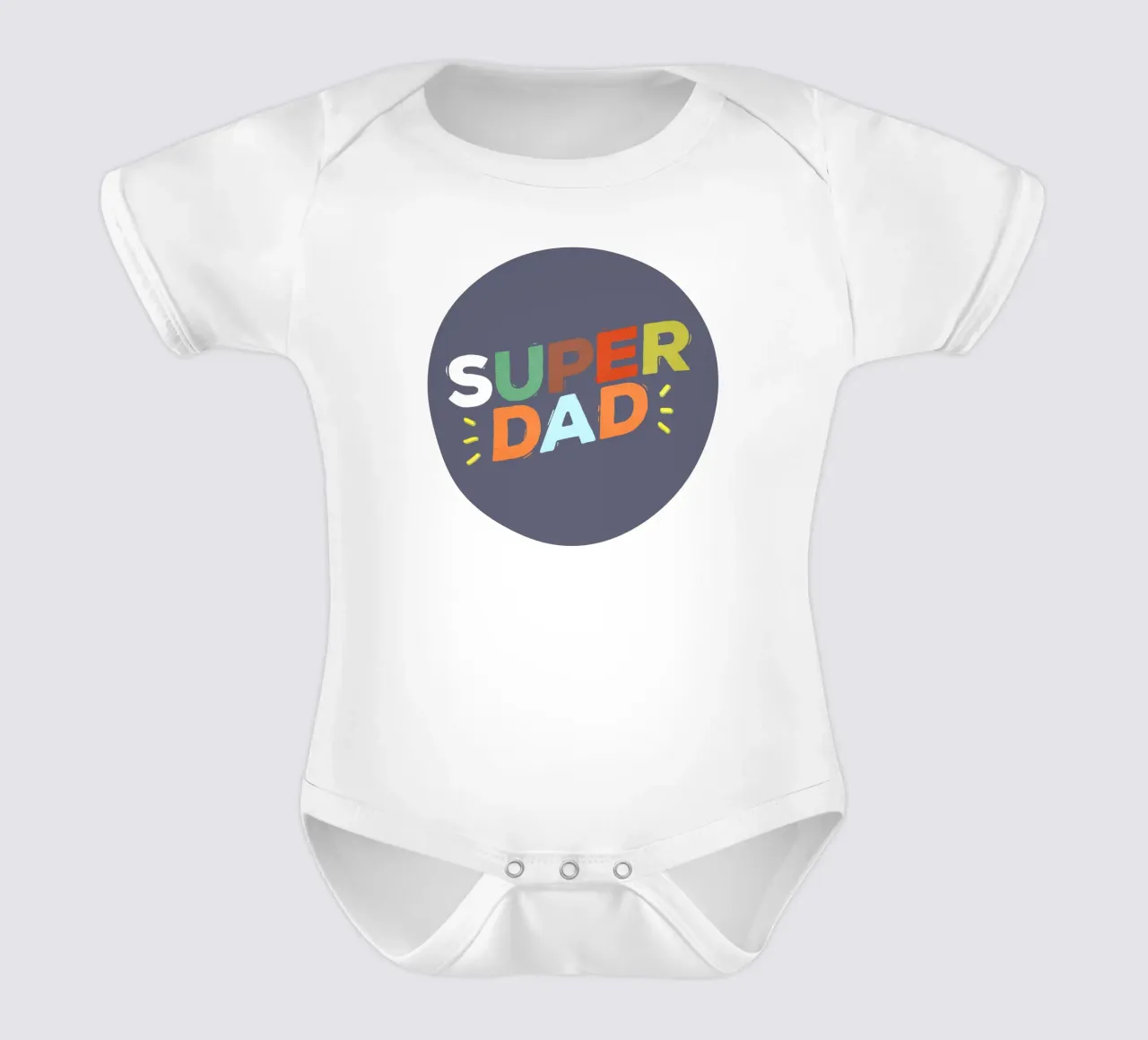 Bold Retro "SUPER DAD" Typography body neonato maniche corte da showmemars