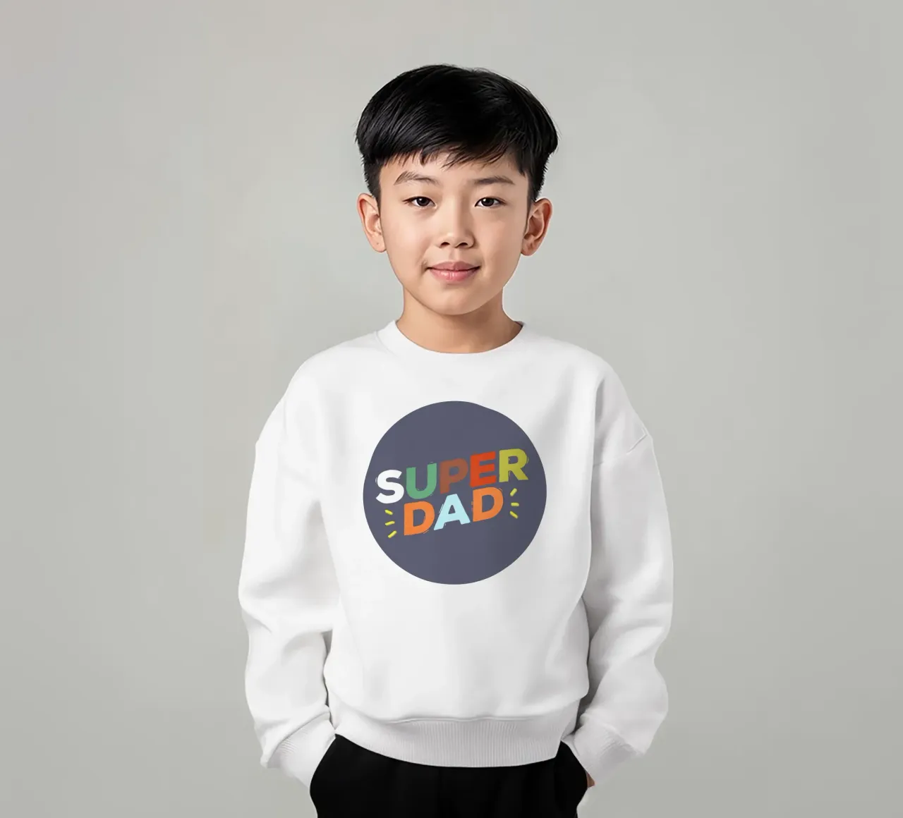 Bold Retro "SUPER DAD" Typography felpa bambino da showmemars
