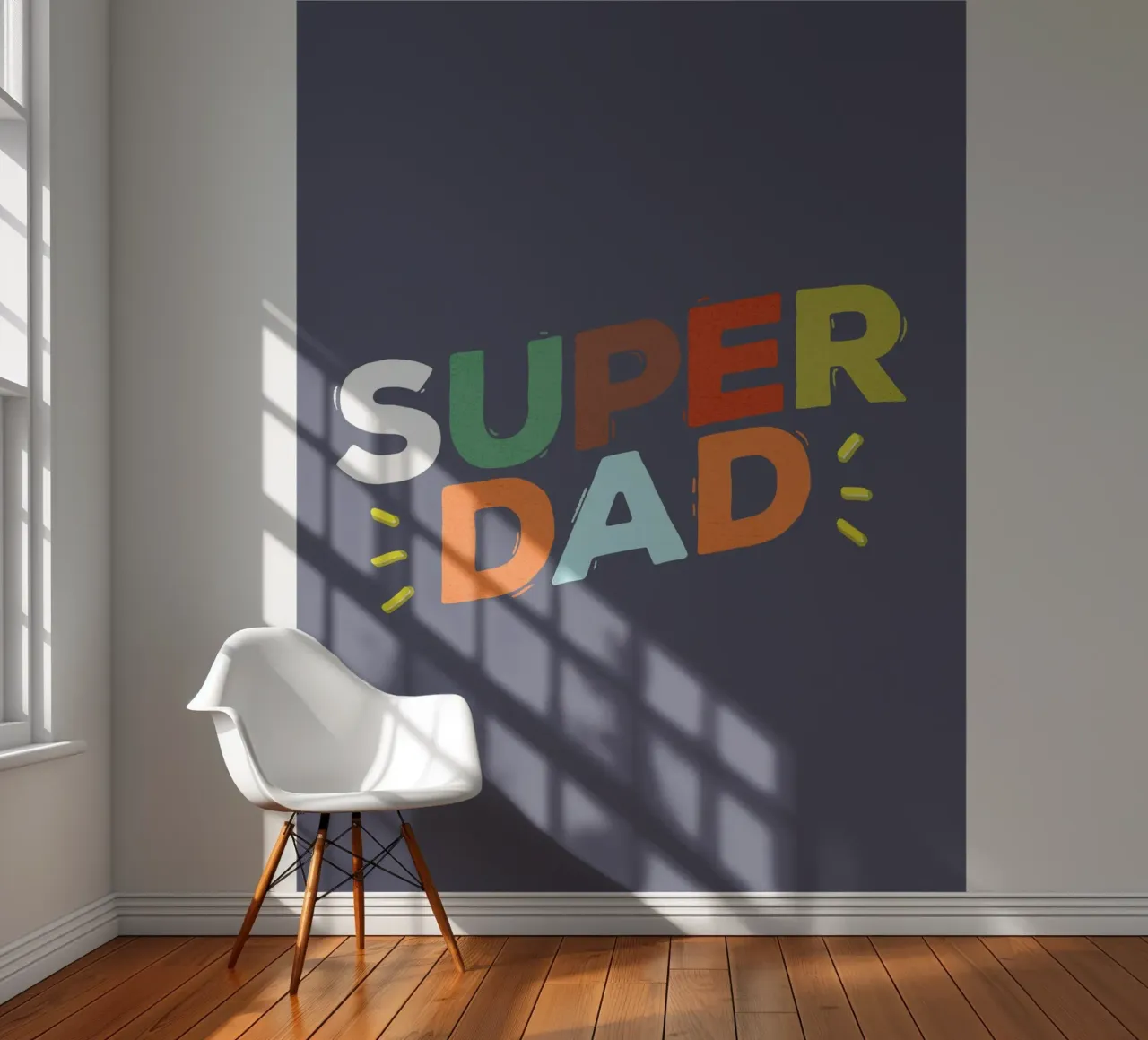 Bold Retro "SUPER DAD" Typography Fototapete von showmemars