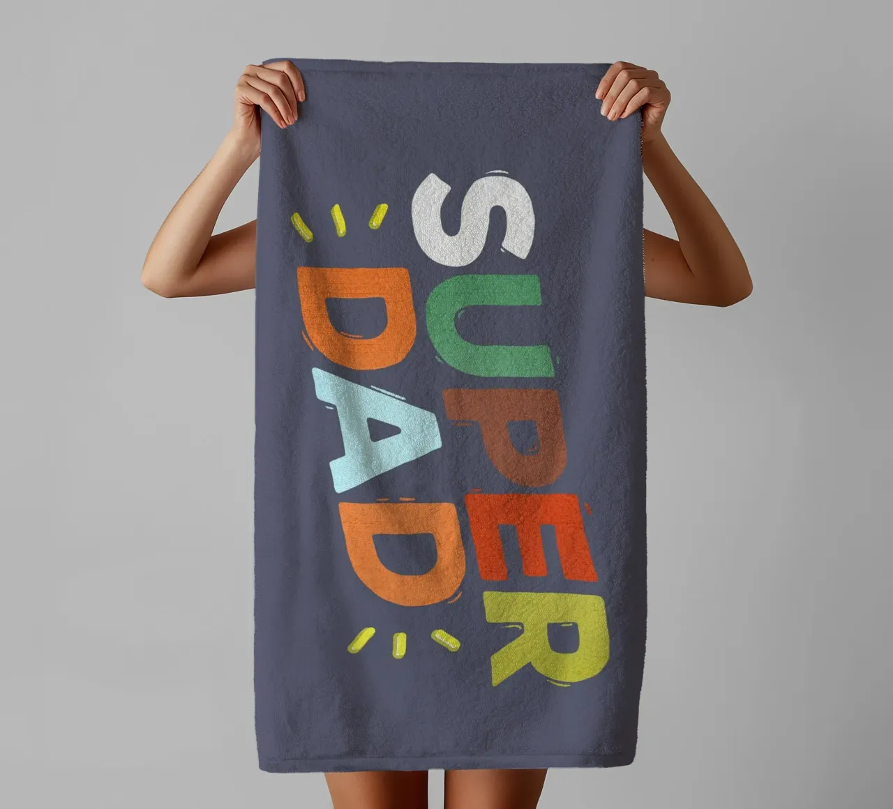 Bold Retro "SUPER DAD" Typography asciugamano da bagno da showmemars