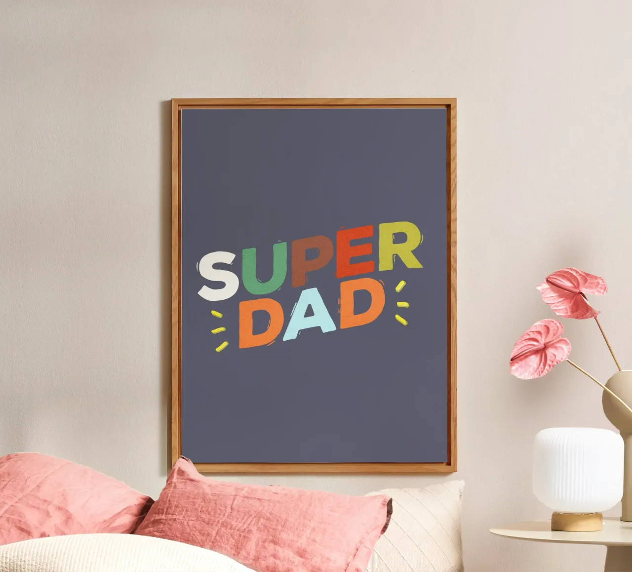 Bold Retro "SUPER DAD" Typography alluminio dibond da showmemars
