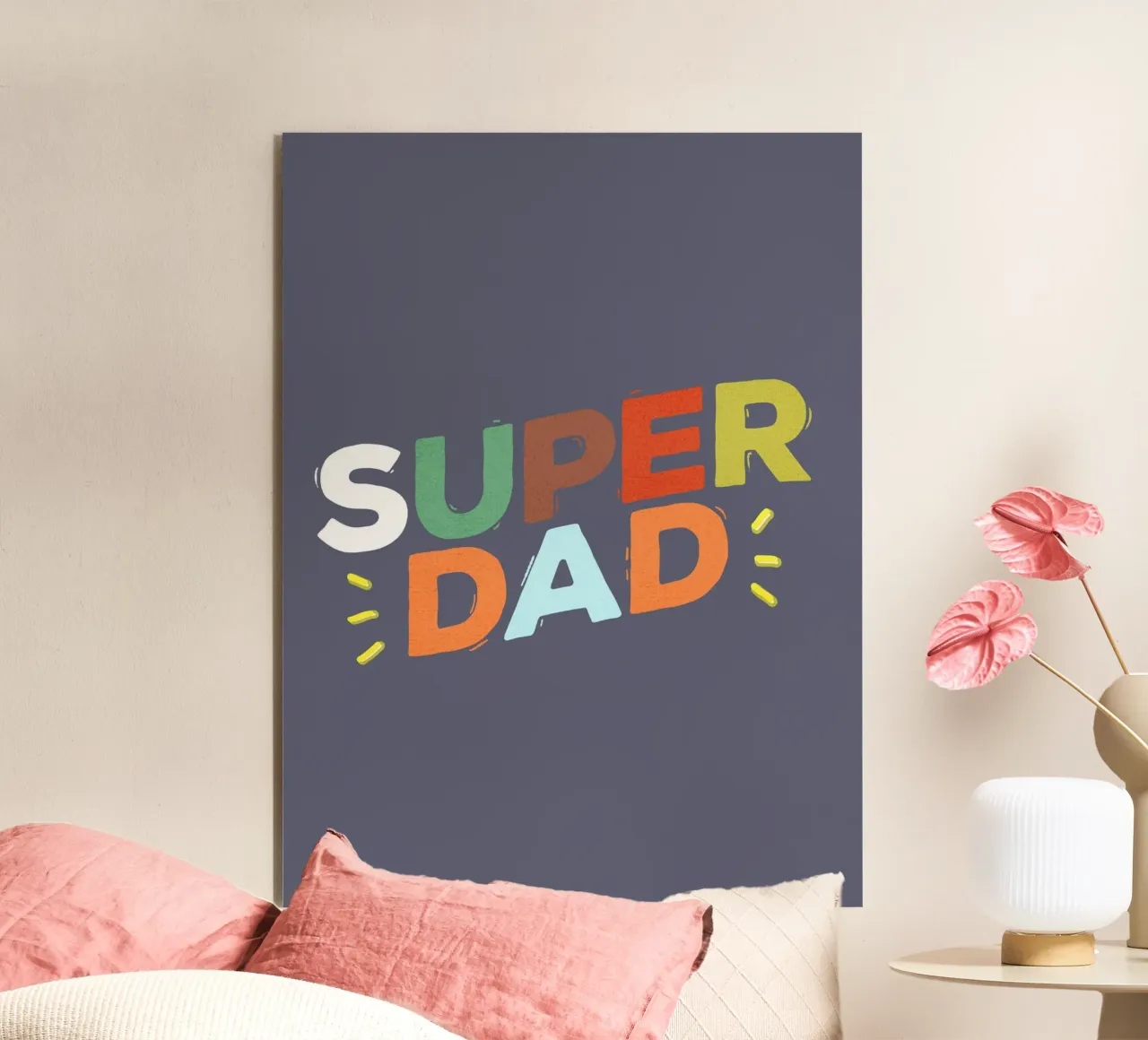 Bold Retro "SUPER DAD" Typography alluminio dibond da showmemars
