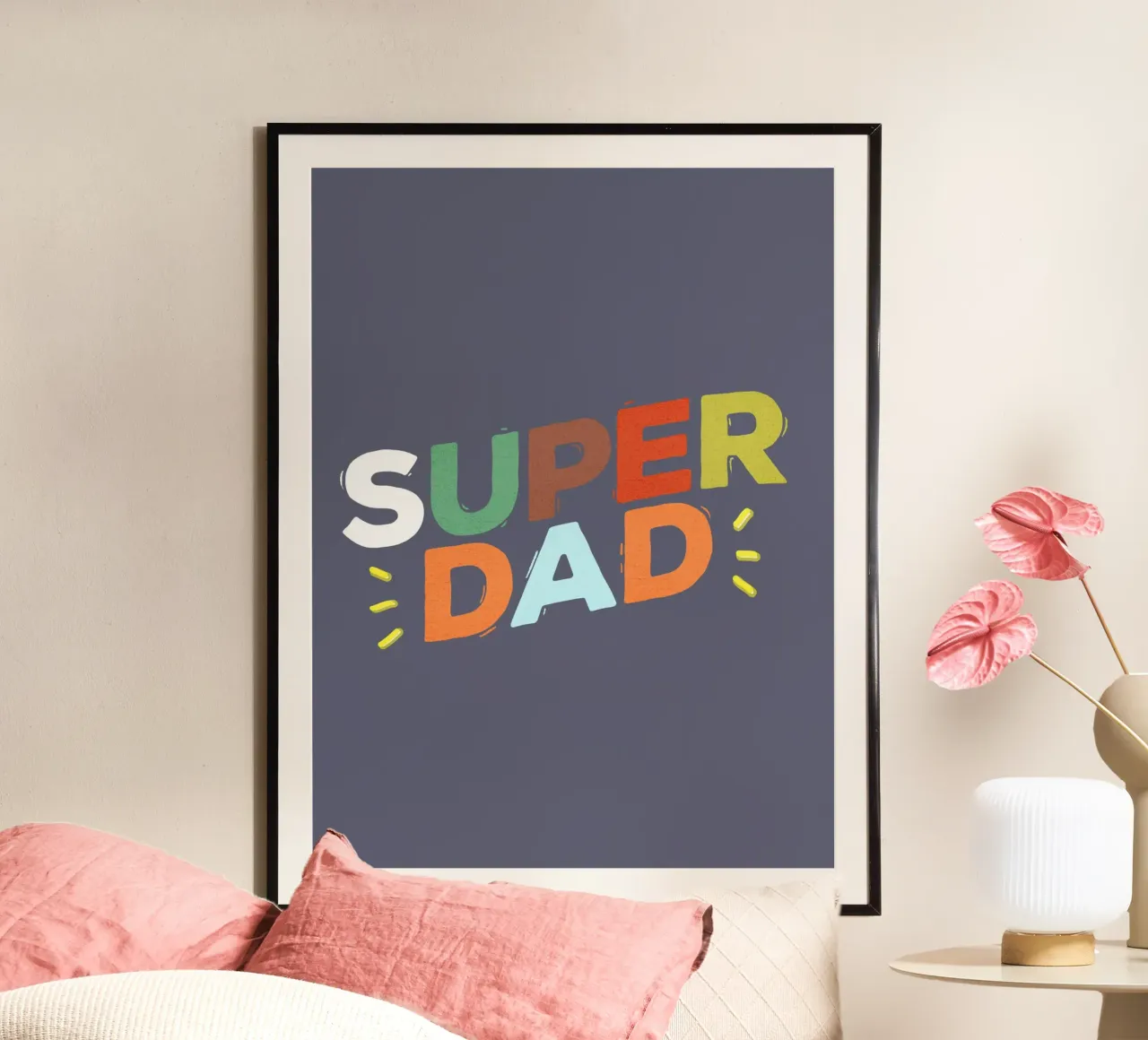 Bold Retro "SUPER DAD" Typography carta hahnemühle da showmemars