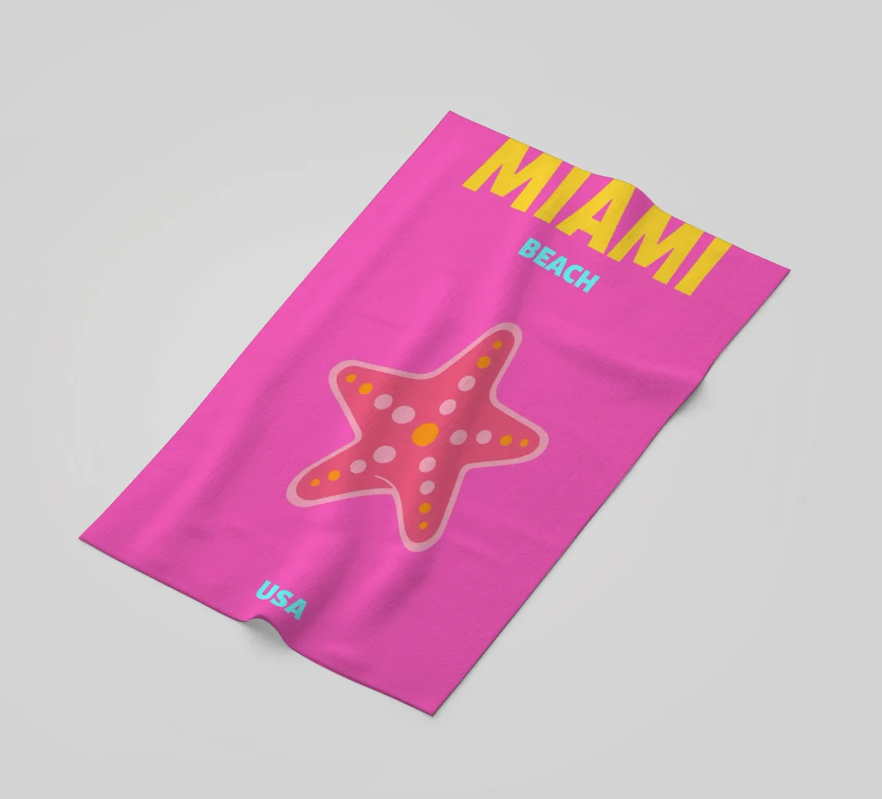 Miami Palm Tree Graphic Vintage Travel Poster 1970 beach towel by NorwesClub