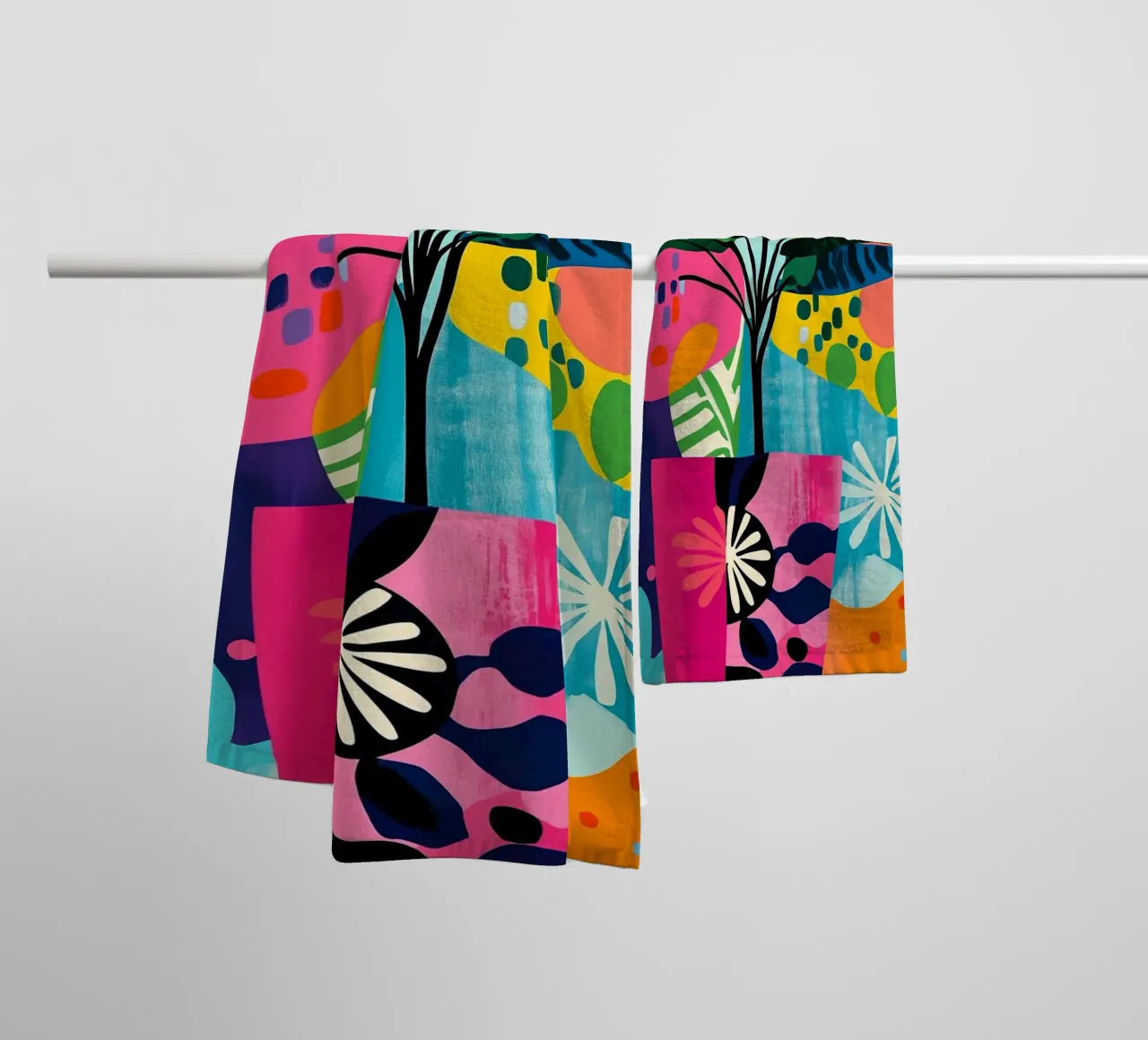 Piante in vaso colorate asciugamano da bagno da Justyna Jaszke JBJart
