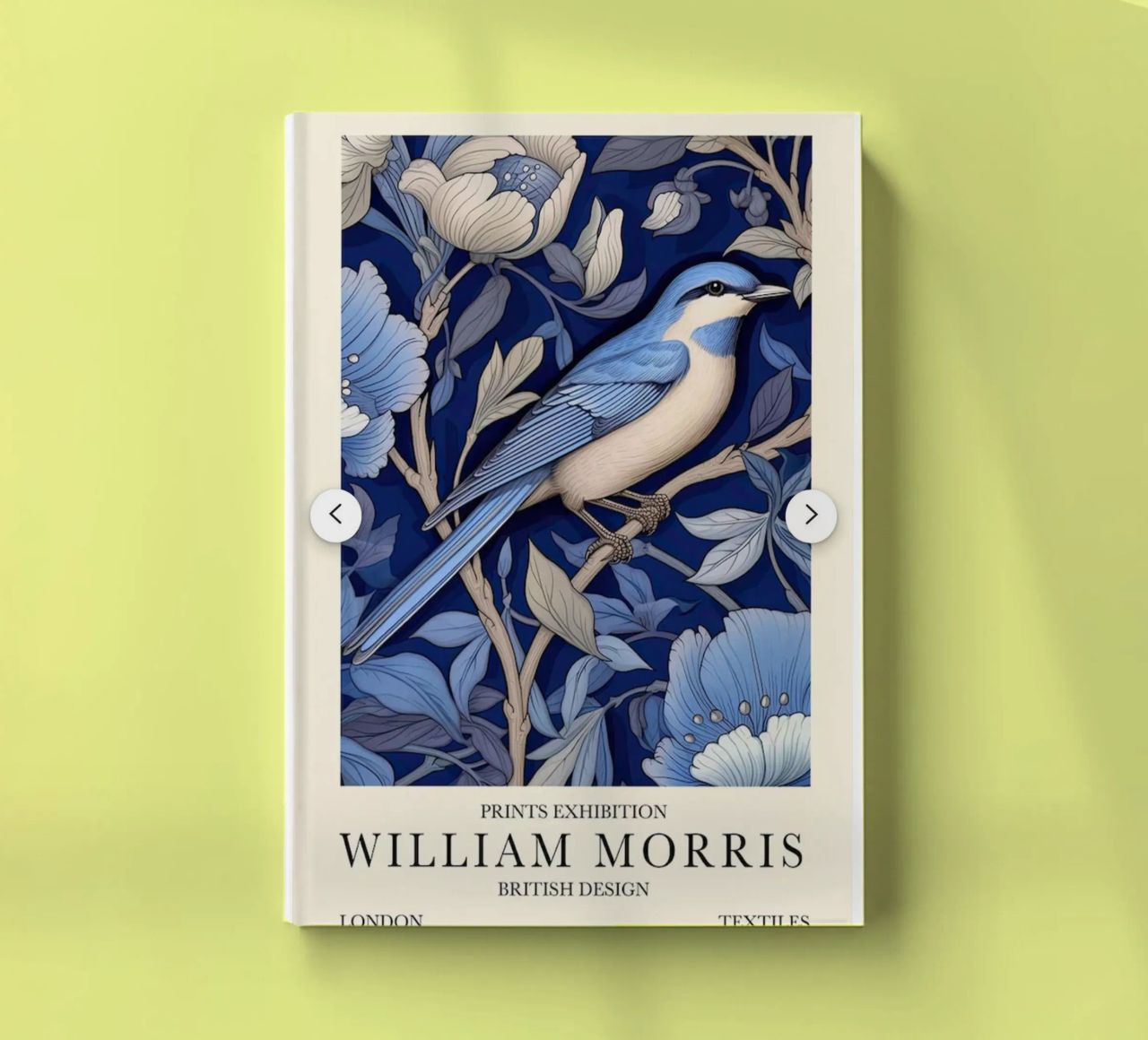william morris - un oiseau bleu perché sur une branche de feuille carnet de notes de Art Crew Kbm