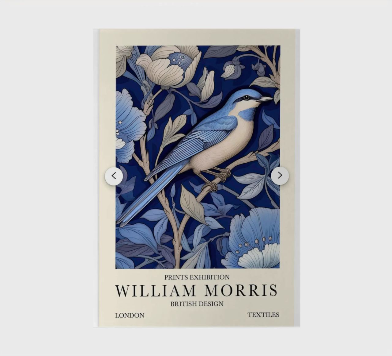william morris - un oiseau bleu perché sur une branche de feuille carnet de notes de Art Crew Kbm