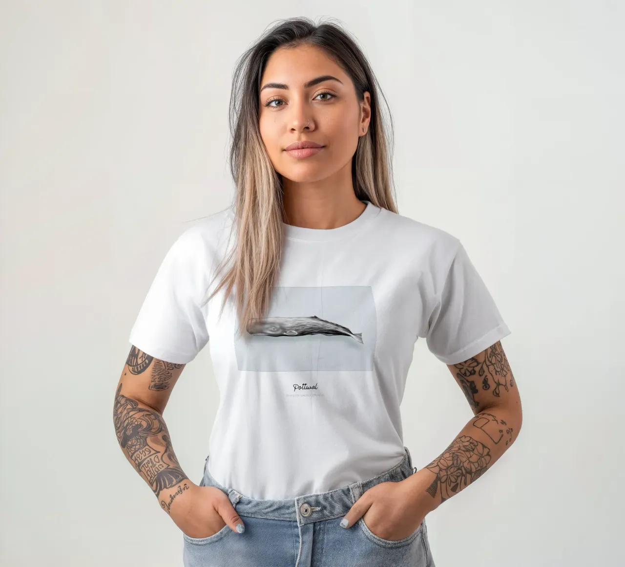 Capodoglio - Illustrazione di balene e delfini t-shirt da Moonlit Illustrations