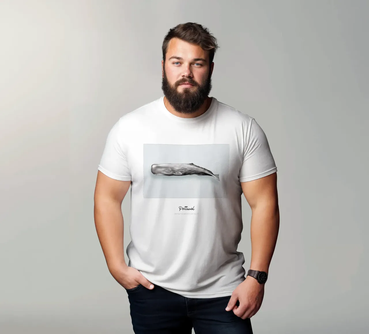 Capodoglio - Illustrazione di balene e delfini t-shirt da Moonlit Illustrations