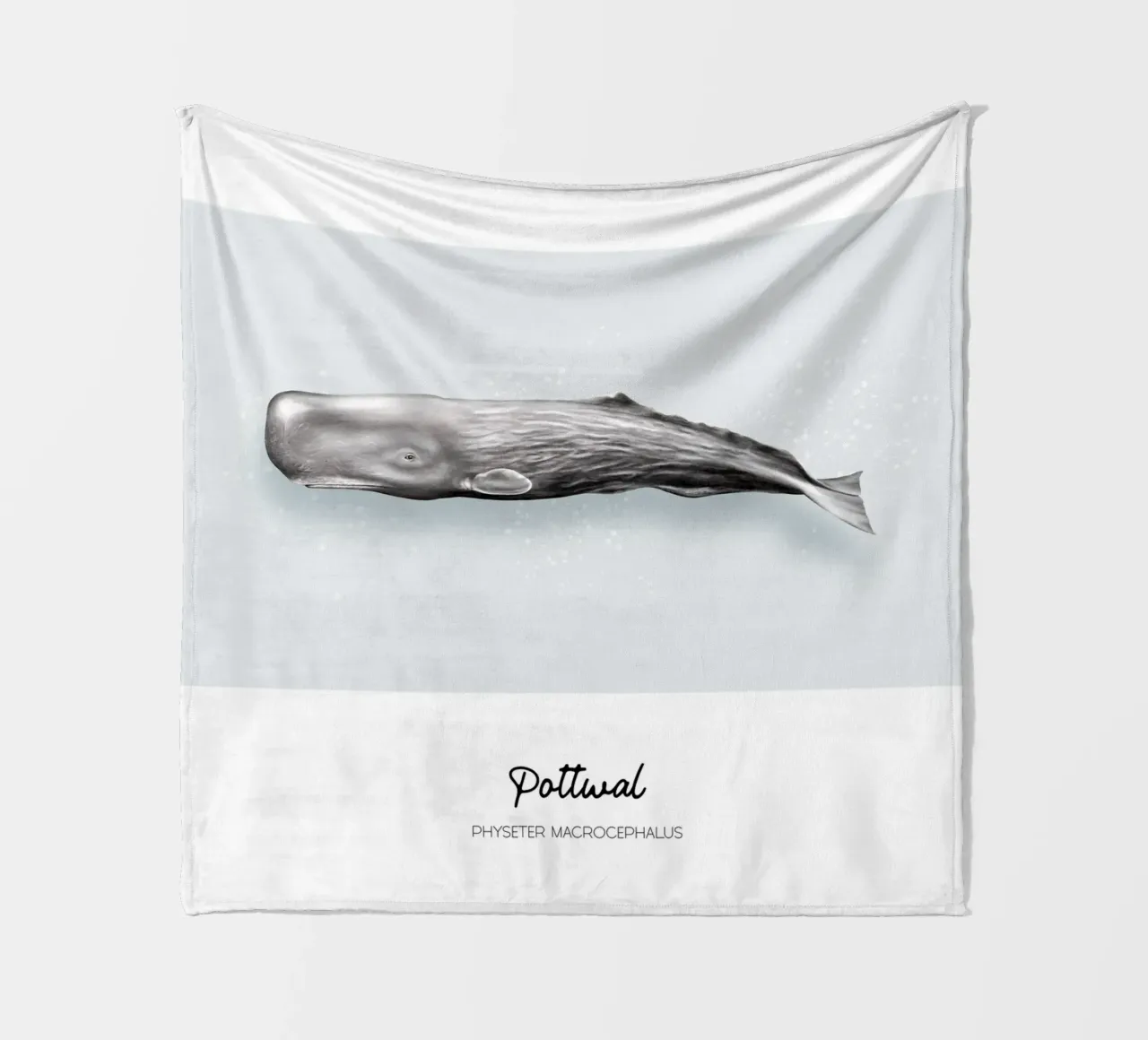 Capodoglio - Illustrazione di balene e delfini coperta in pile da Moonlit Illustrations