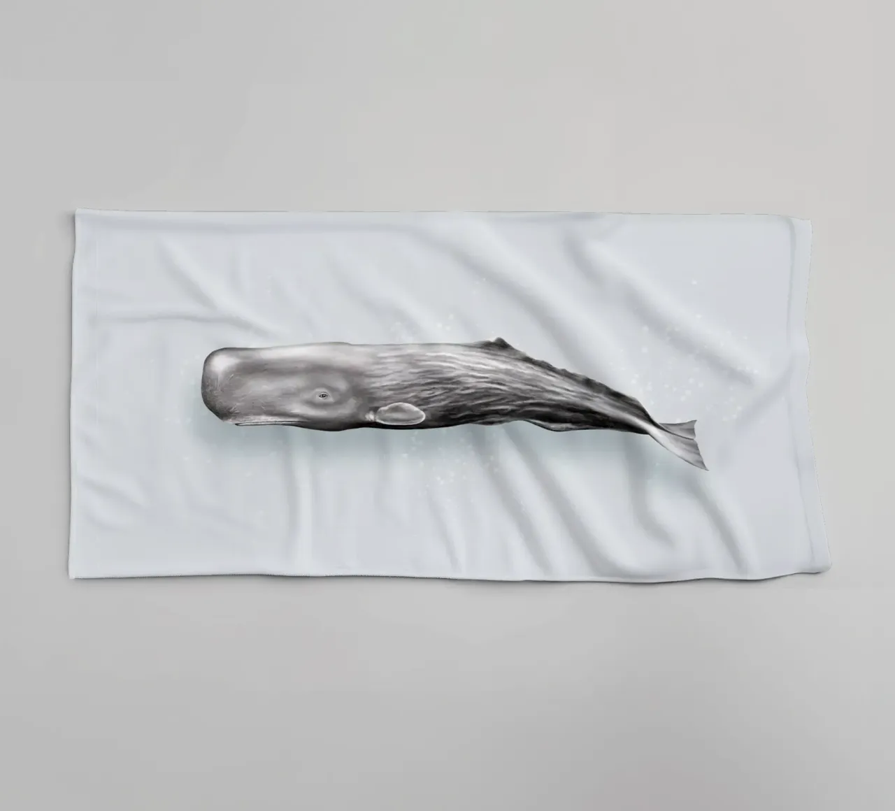 Capodoglio - Illustrazione di balene e delfini asciugamano da bagno da Moonlit Illustrations