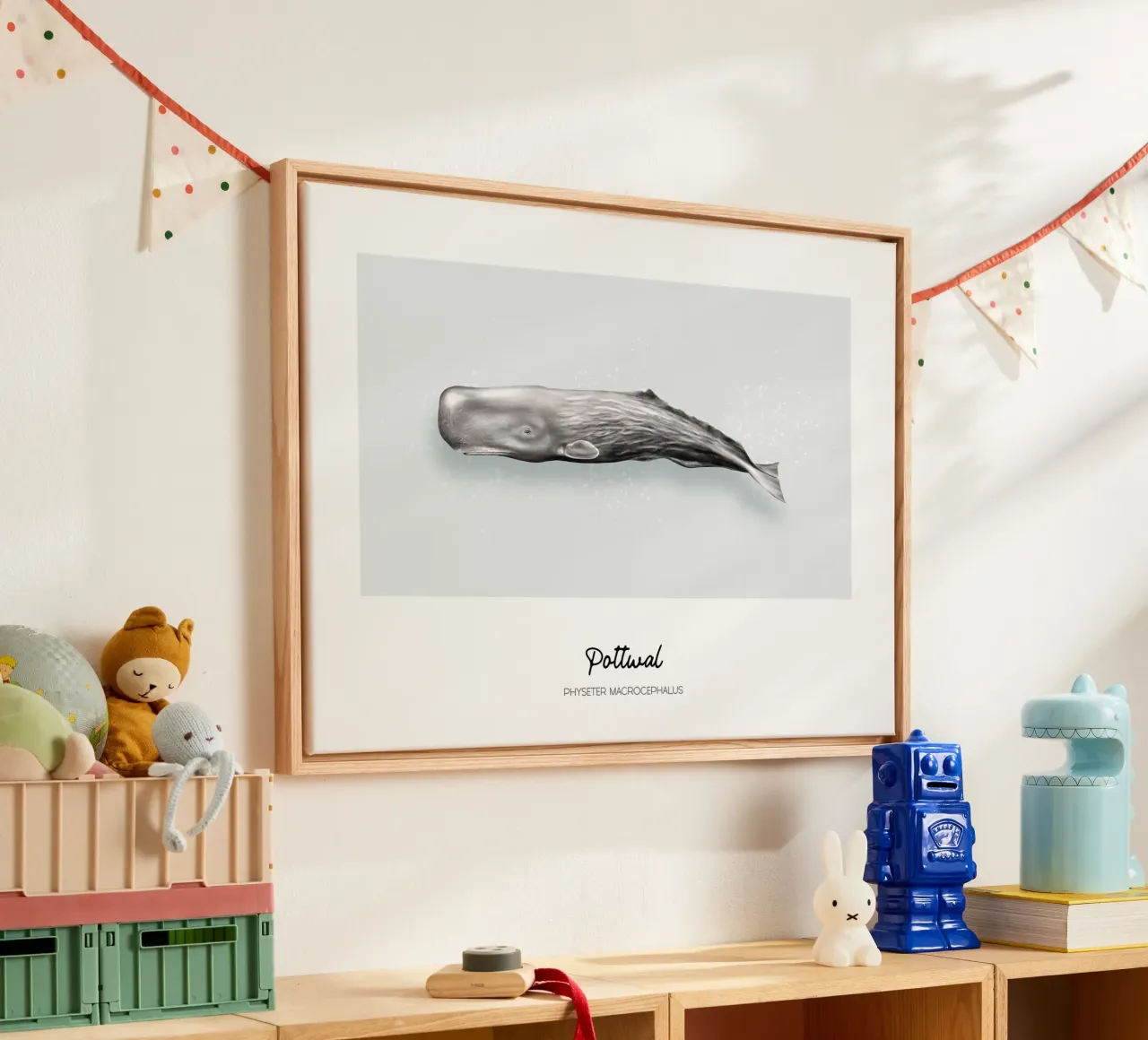 Capodoglio - Illustrazione di balene e delfini plexiglass da Moonlit Illustrations