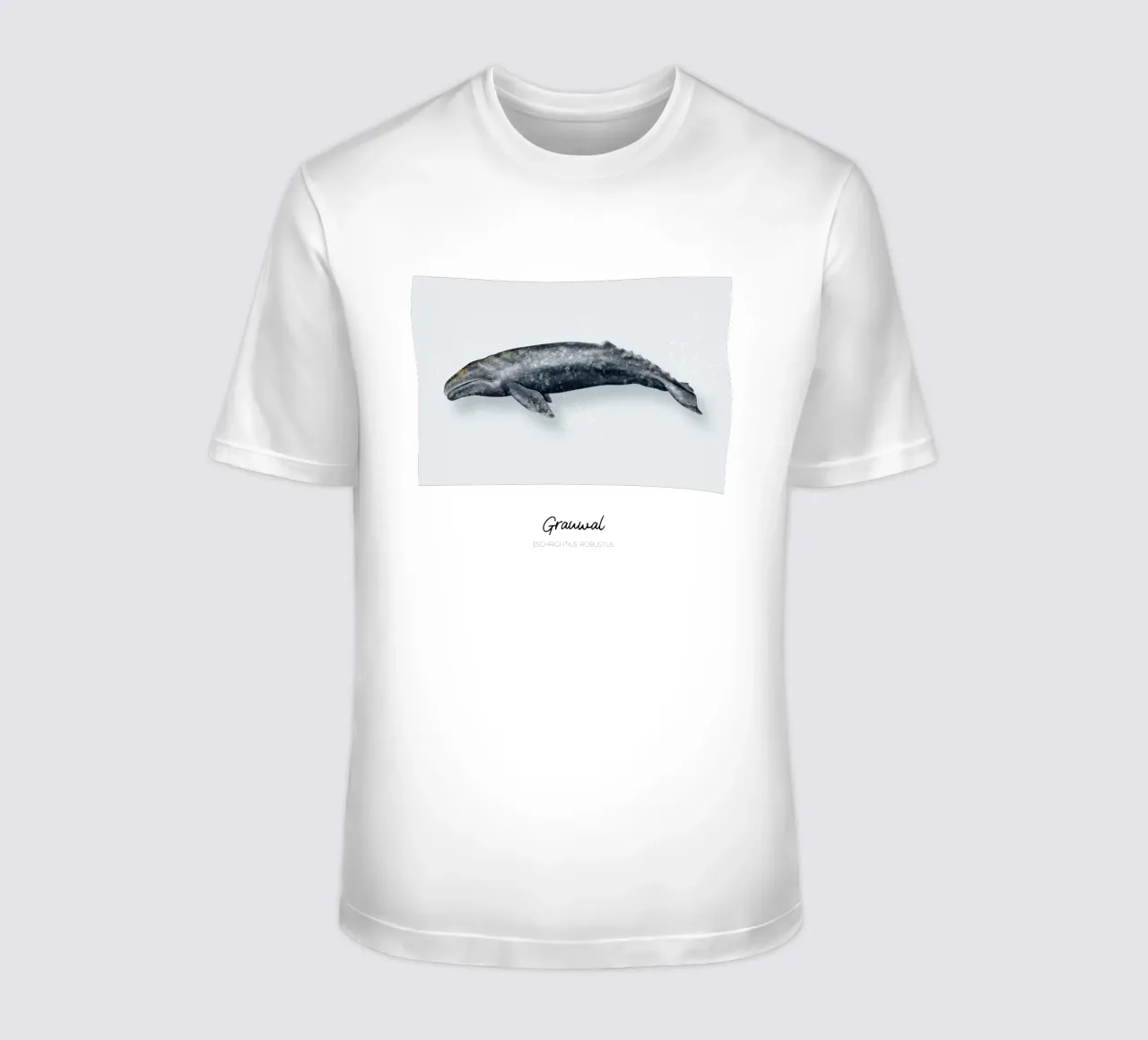 Grauwal - Illustrazione di Wale e Delfine t-shirt da Moonlit Illustrations
