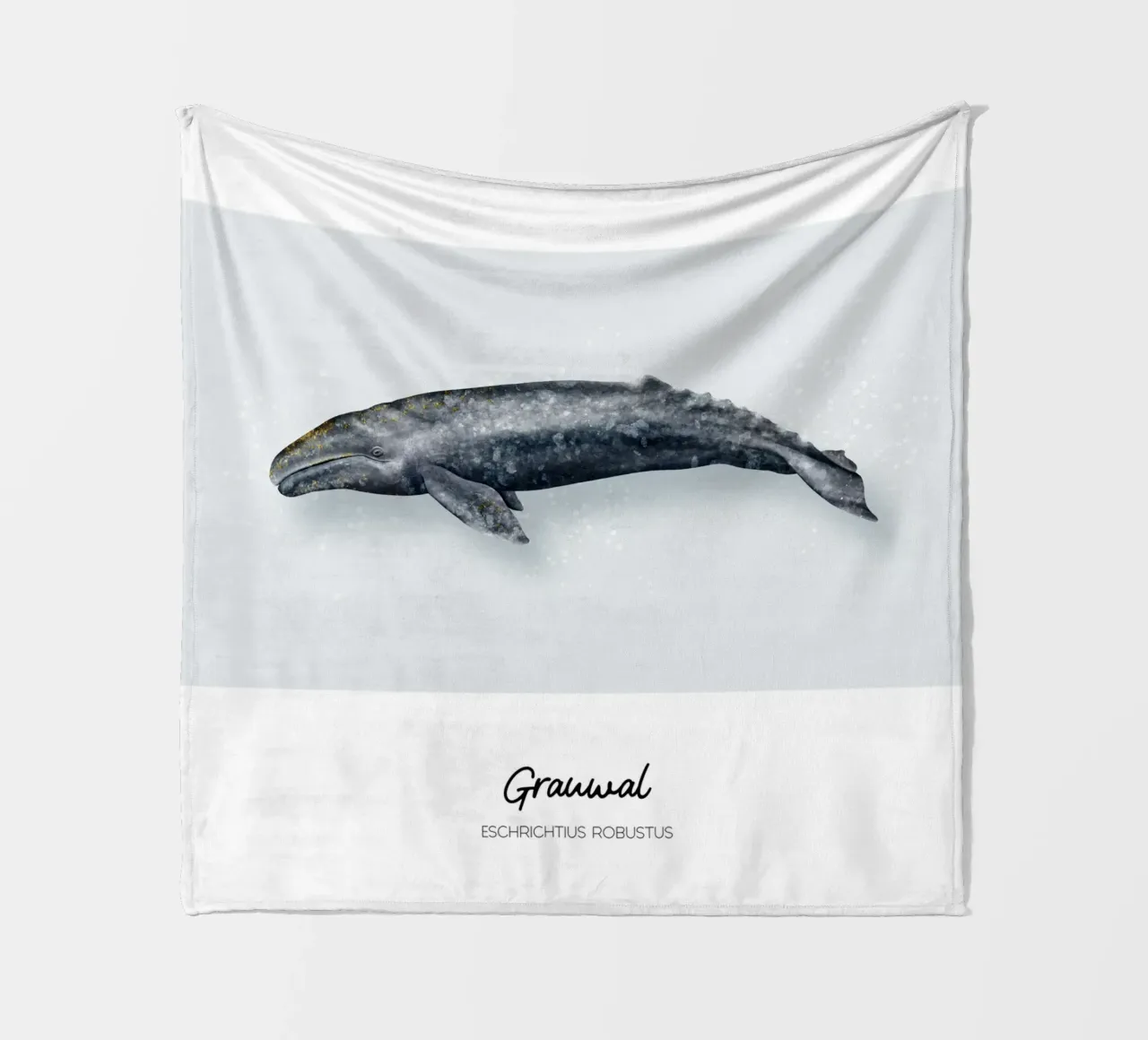 Grauwal - Illustrazione di Wale e Delfine coperta in pile da Moonlit Illustrations
