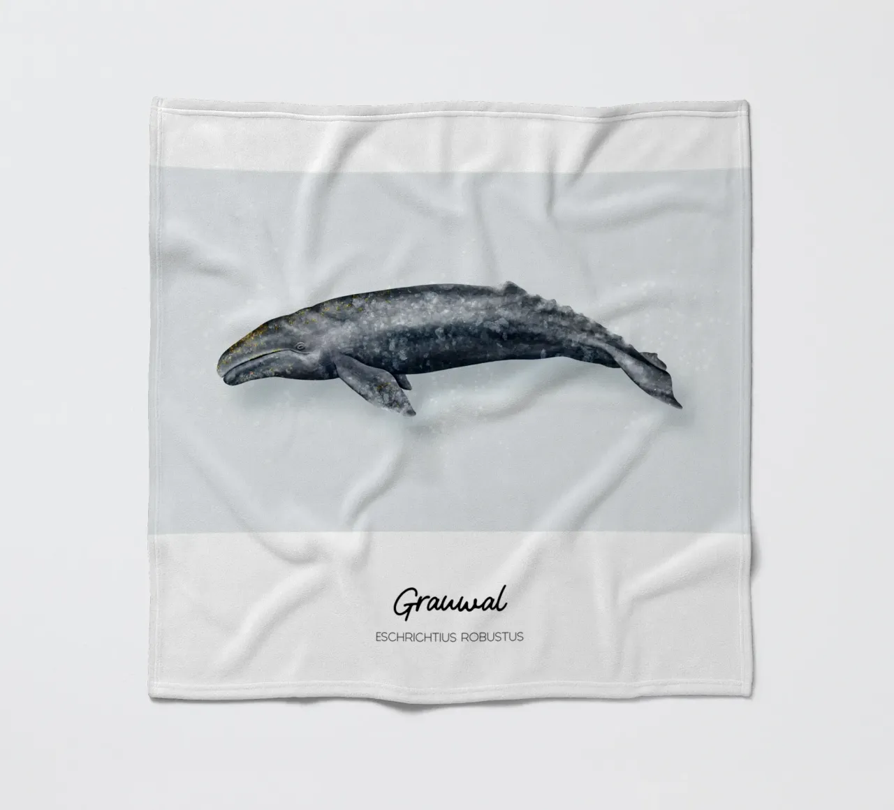 Grauwal - Illustrazione di Wale e Delfine coperta in pile da Moonlit Illustrations